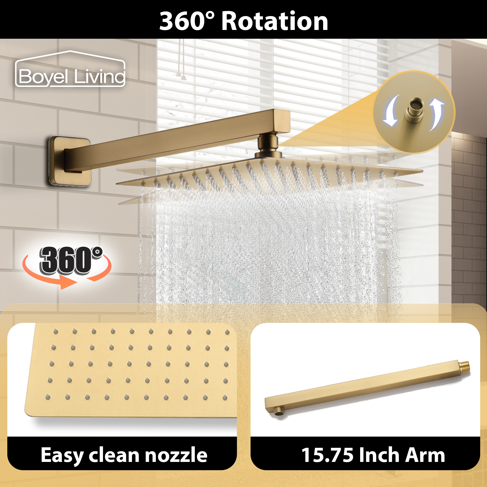 10" Wall Mounted 2 Function Dual Shower Head System with Handheld