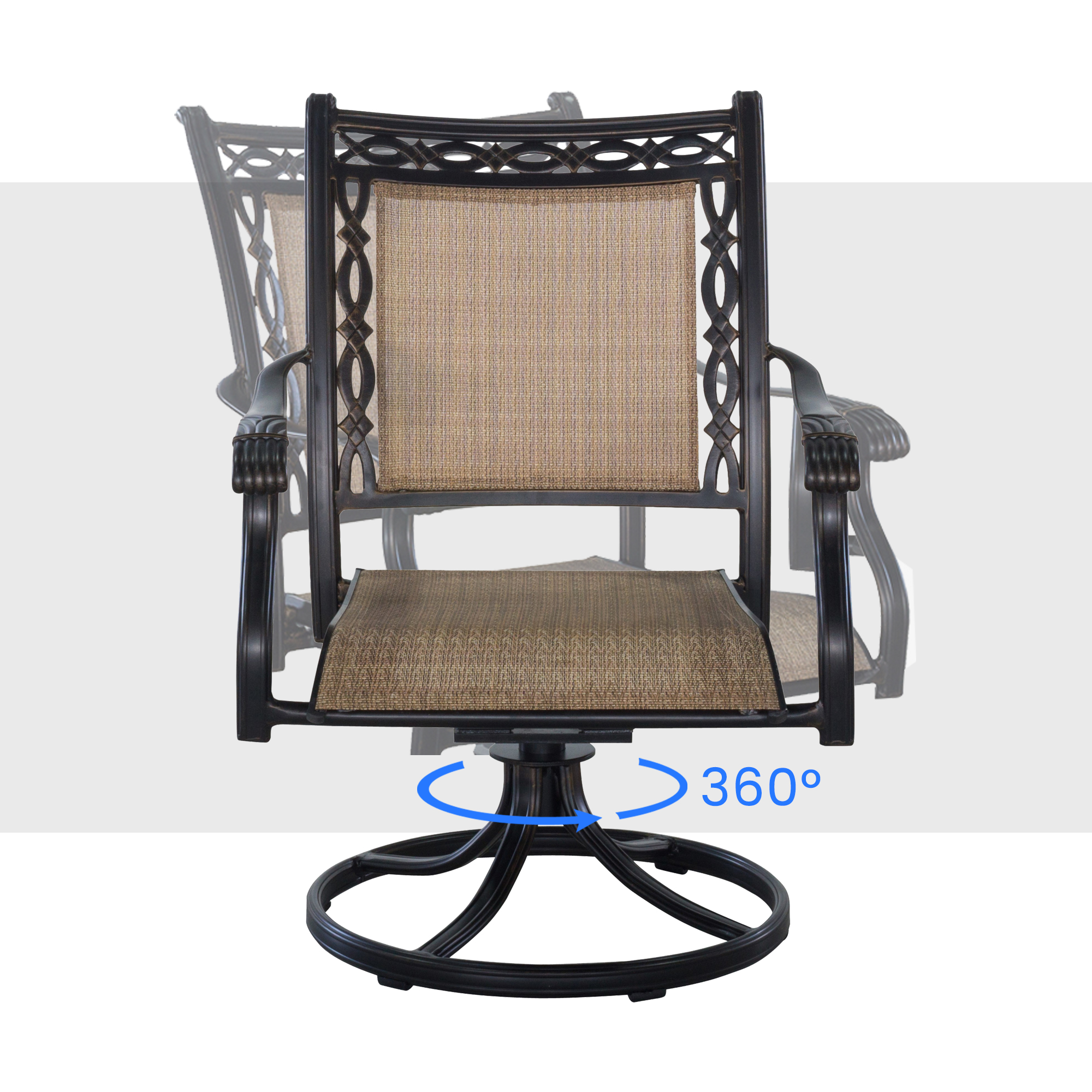Mondawe  2/4/6 Piece Outdoor Patio Cast Aluminum Swivel Chair
