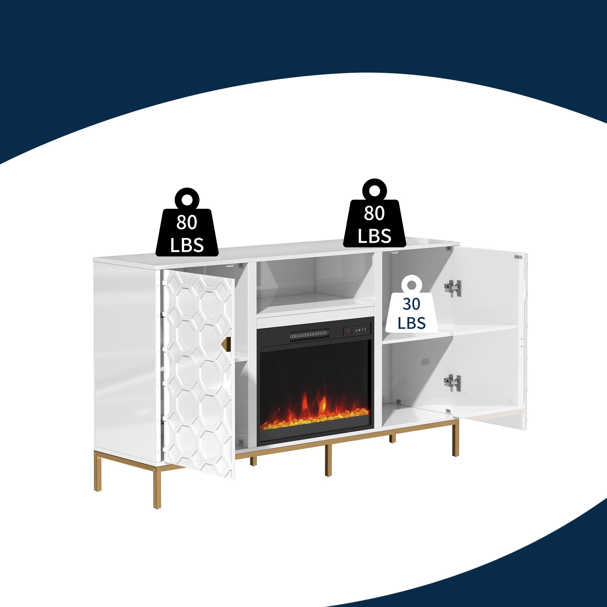 59.53'' TV Cabinet with Electric Fireplace