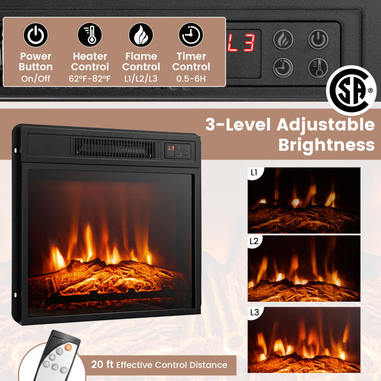 Electric Fireplace TV Stand with 16-Color Led Lights for TVs up to 65 Inch