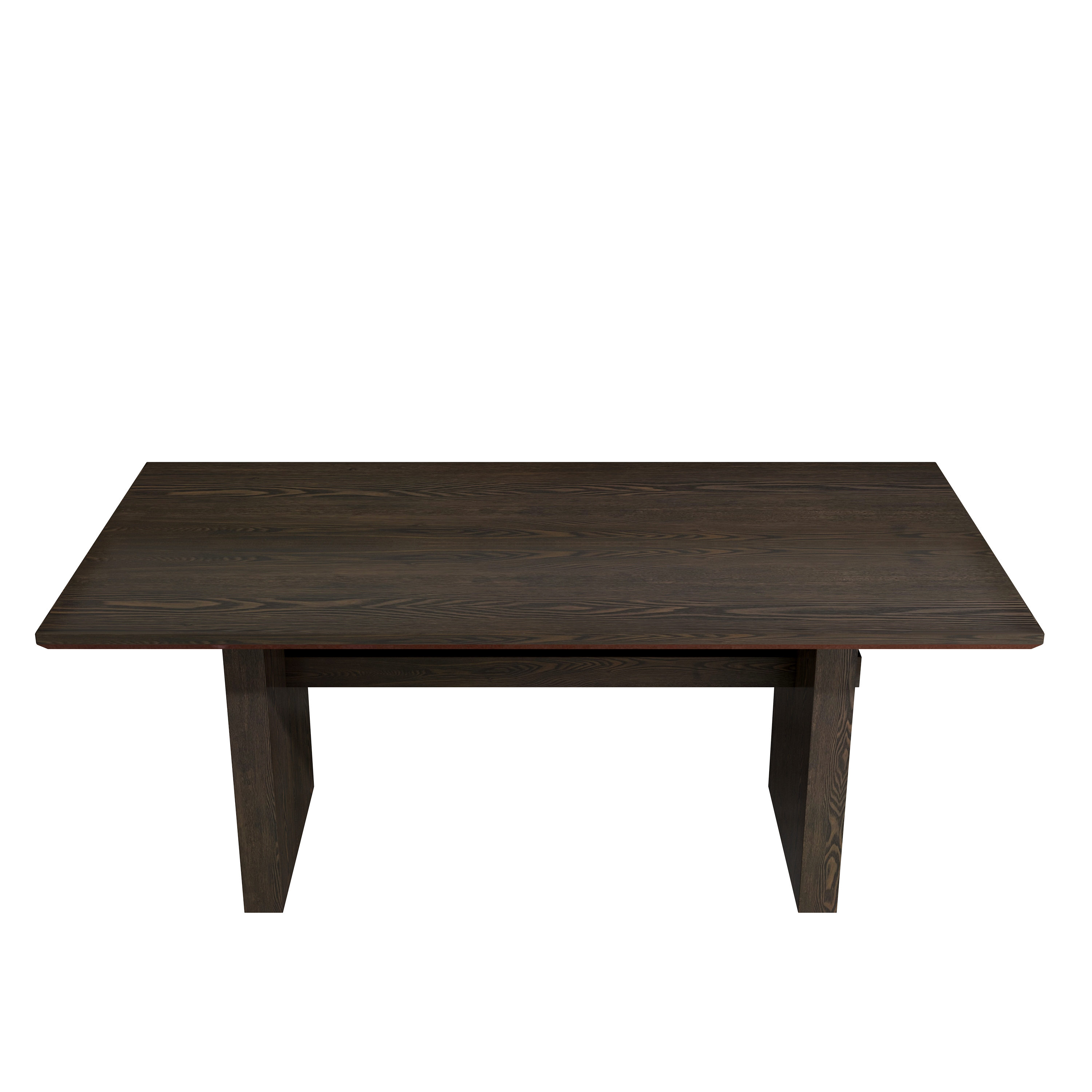 70.86 in. W Black Wood Double Pedestal Dining Table Seats 6