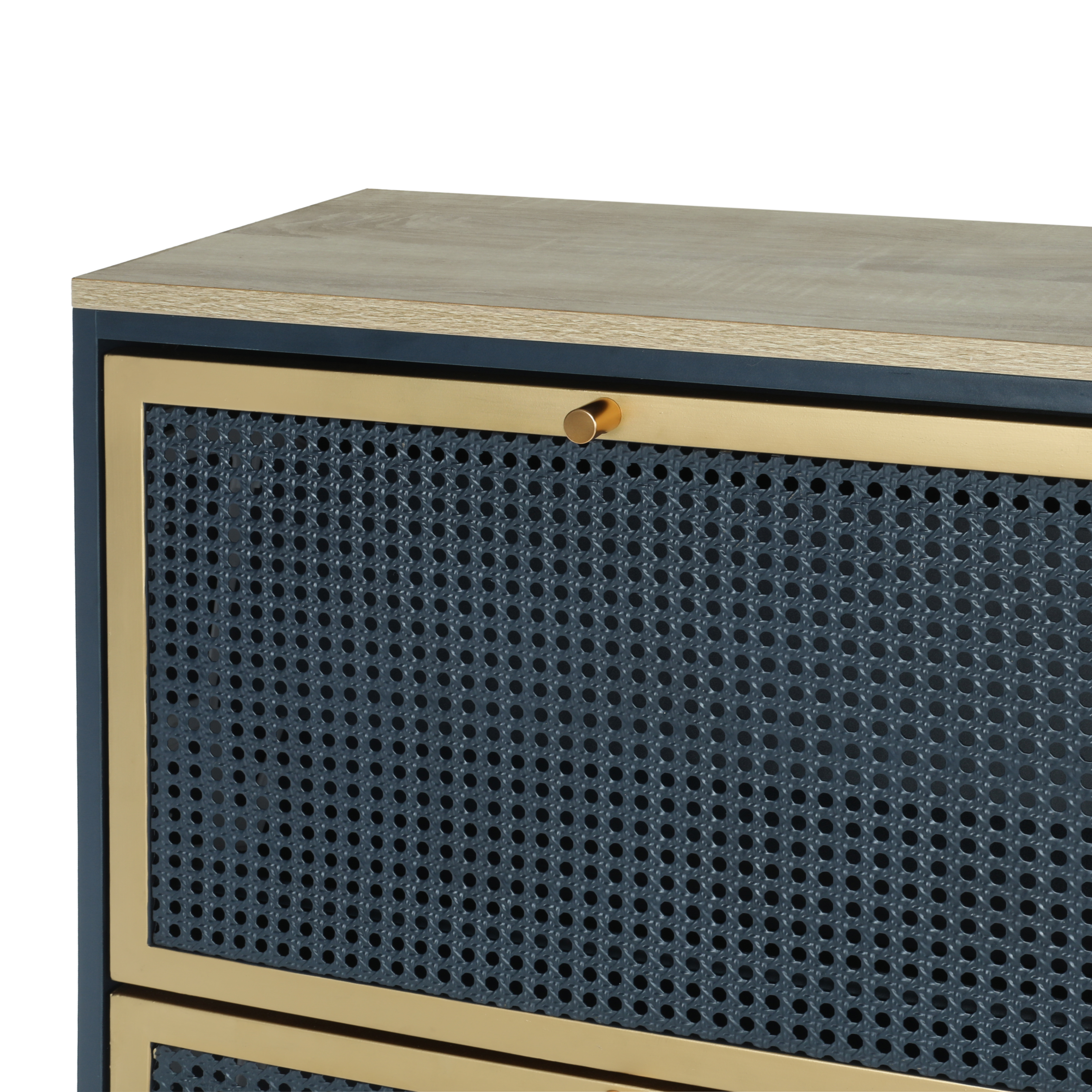 3 Metal Door Shoe Rack, Freestanding Modern Shoe Storage Cabinet, Metal rattan, for Entryway 