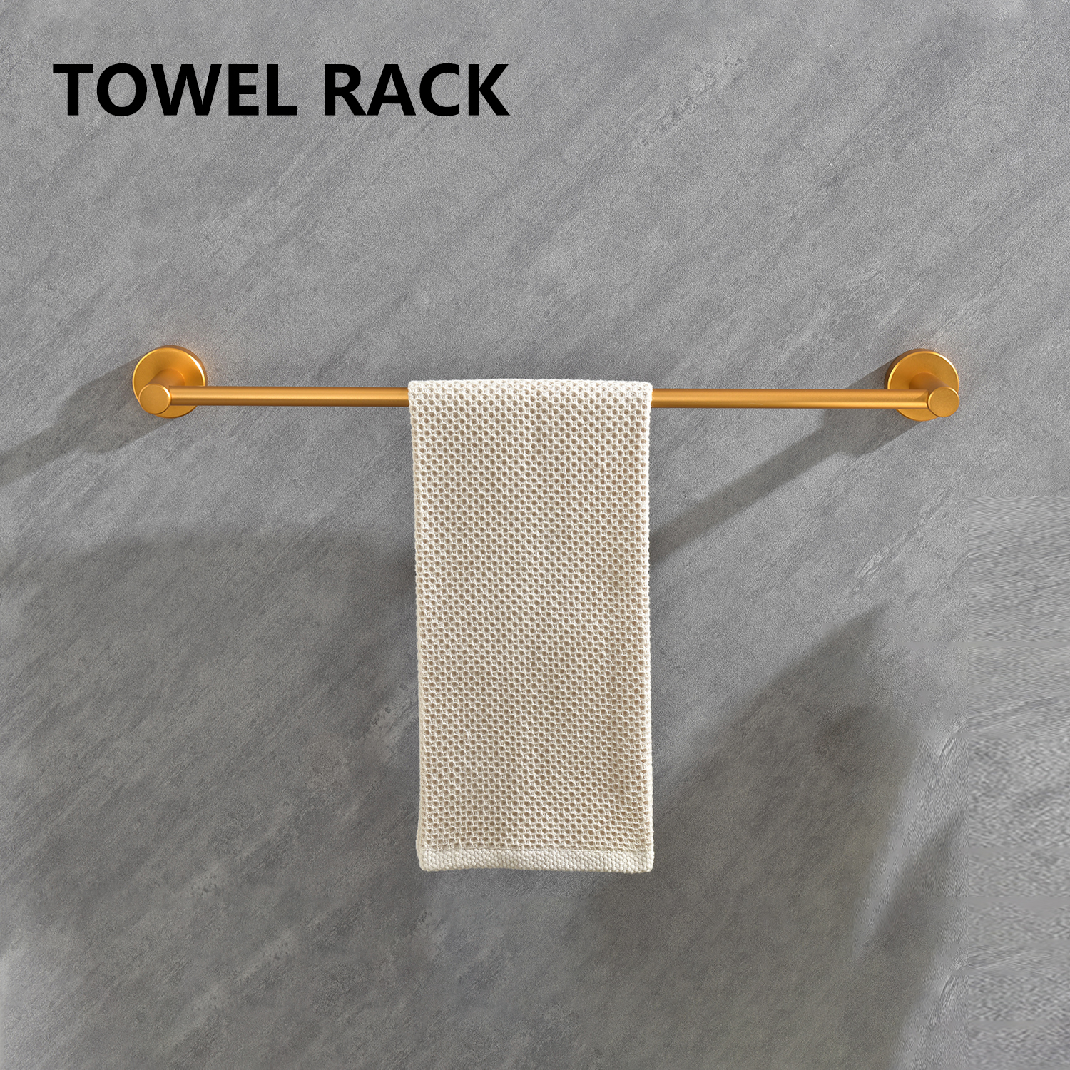 6 Piece Bathroom Towel Rack Set Wall Mount – Matt Black & Matt Gold & Orange
