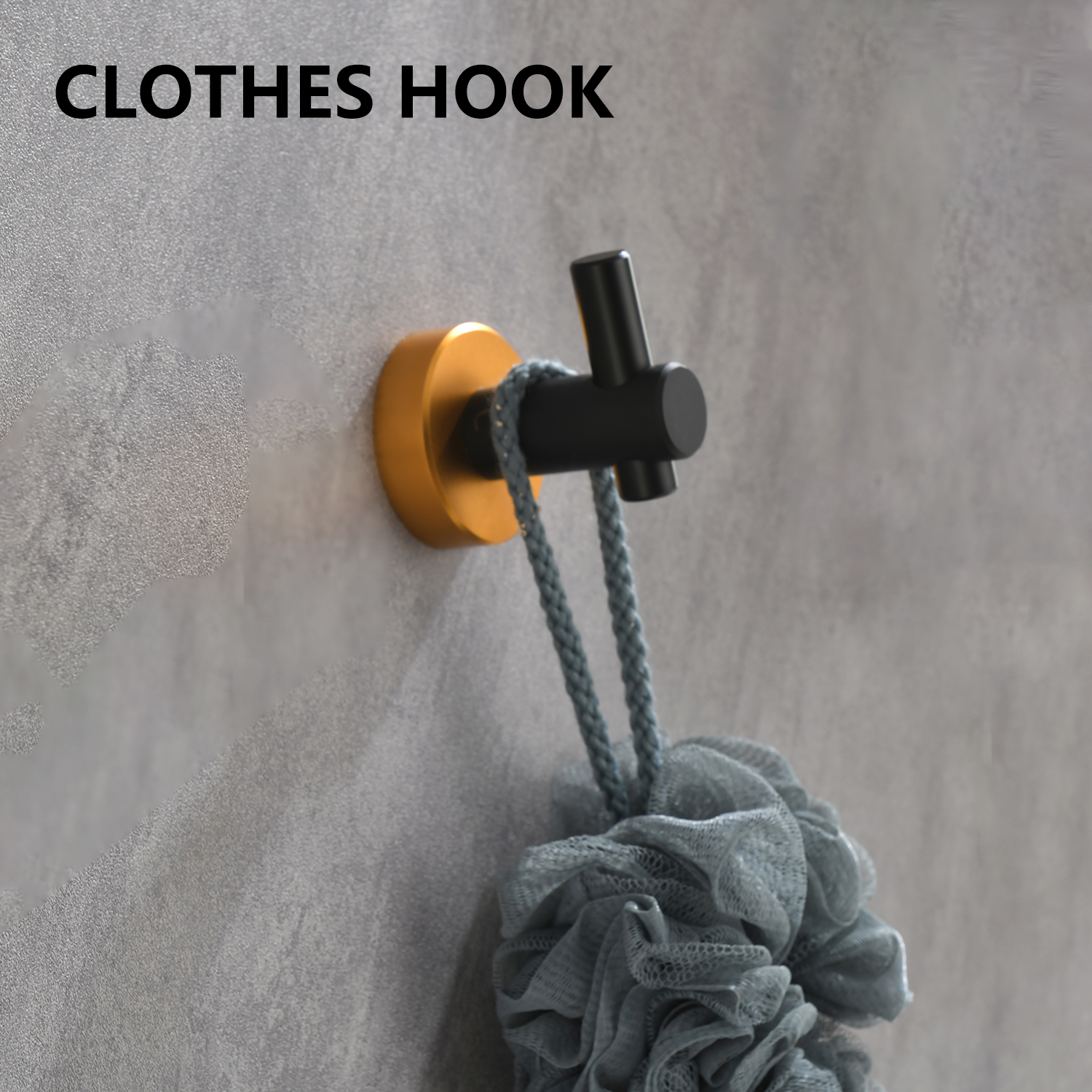 6 Piece Bathroom Towel Rack Set Wall Mount – Matt Black & Matt Gold & Orange