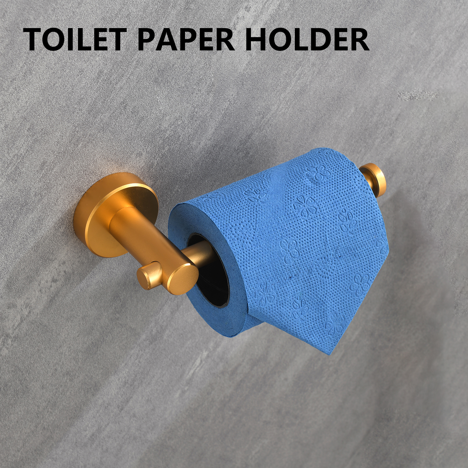 6 Piece Bathroom Towel Rack Set Wall Mount – Matt Black & Matt Gold & Orange