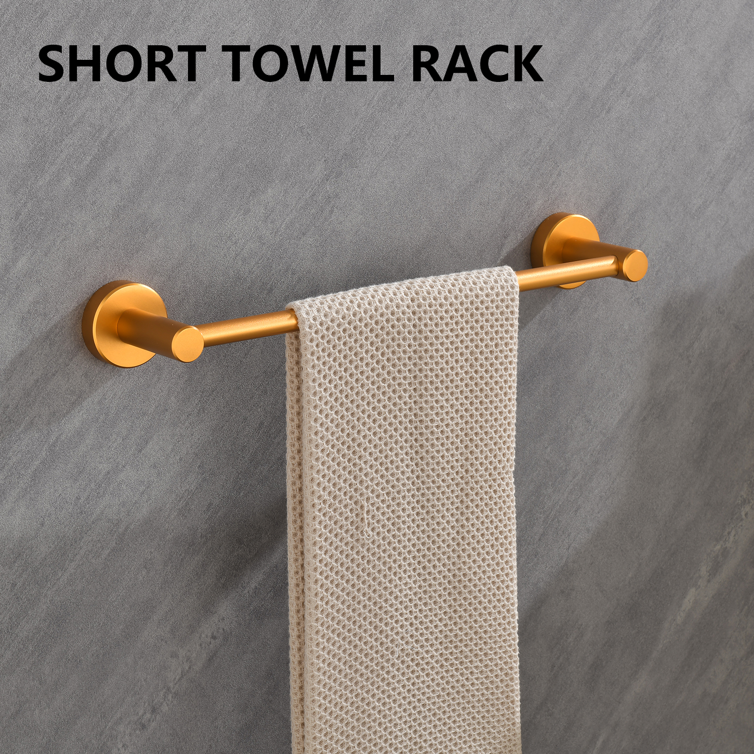 6 Piece Bathroom Towel Rack Set Wall Mount – Matt Black & Matt Gold & Orange