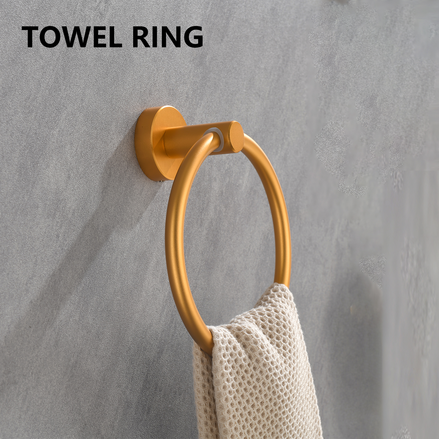 6 Piece Bathroom Towel Rack Set Wall Mount – Matt Black & Matt Gold & Orange