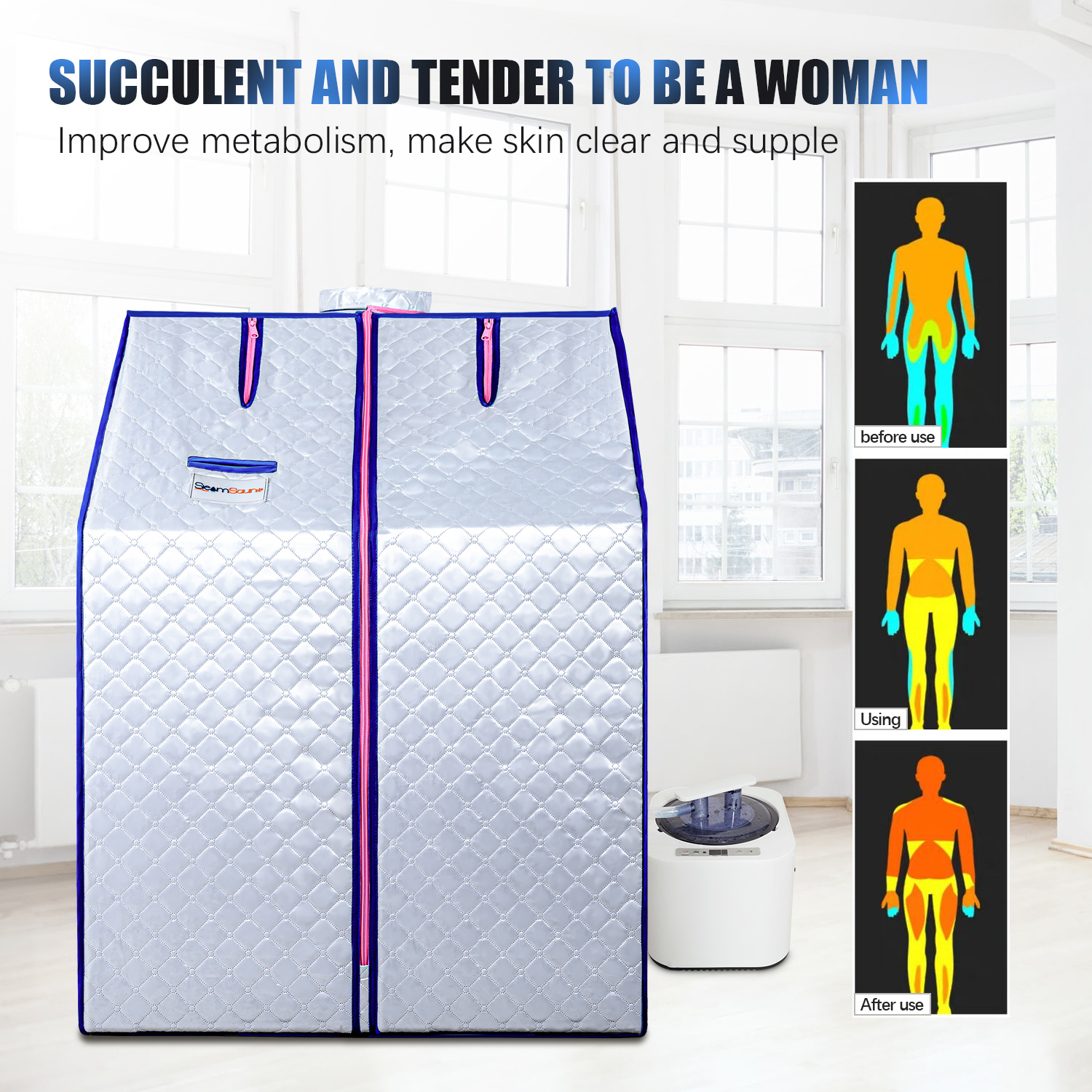 Sojourner Portable Sauna for Home - Steam Sauna Tent, Personal Sauna - Sauna Heater, Tent, Chair, Remote Included for Home Sauna - Enjoy Your Own Personal Spa 