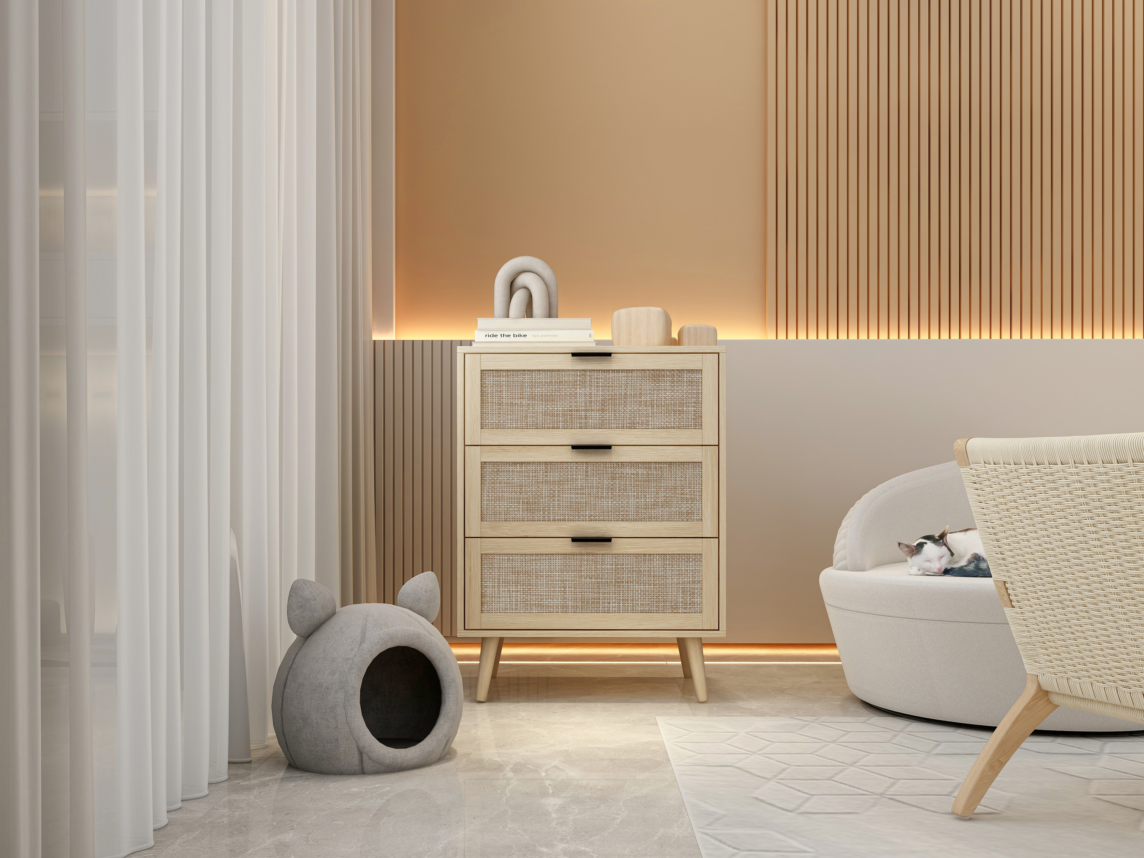 3 Drawer Cabinet, Suitable for bedroom, living room, study 