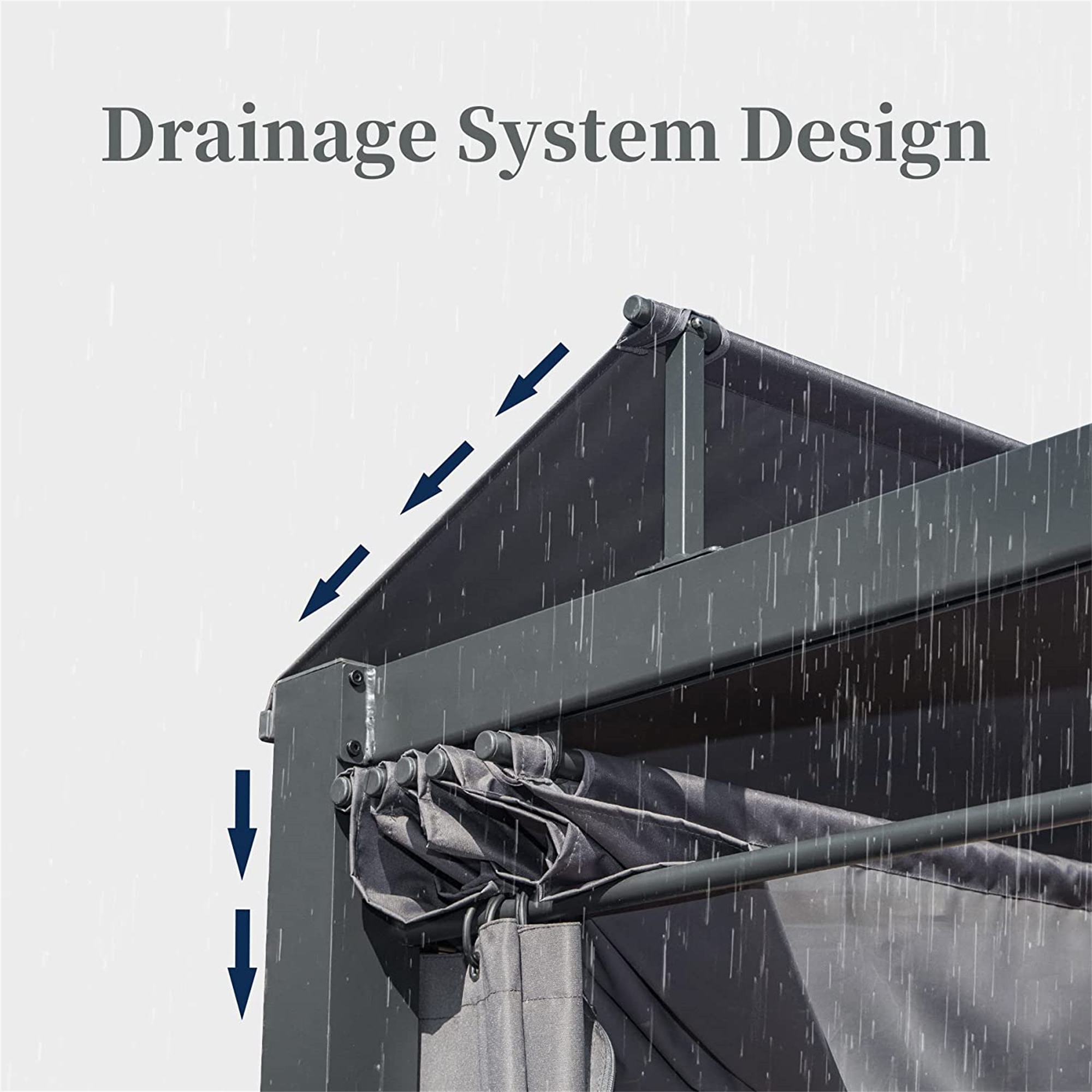 Outdoor Double Chaise Lounge Daybed Bed Aluminum Frame with Retractable Canopy and Curtain with Cushion