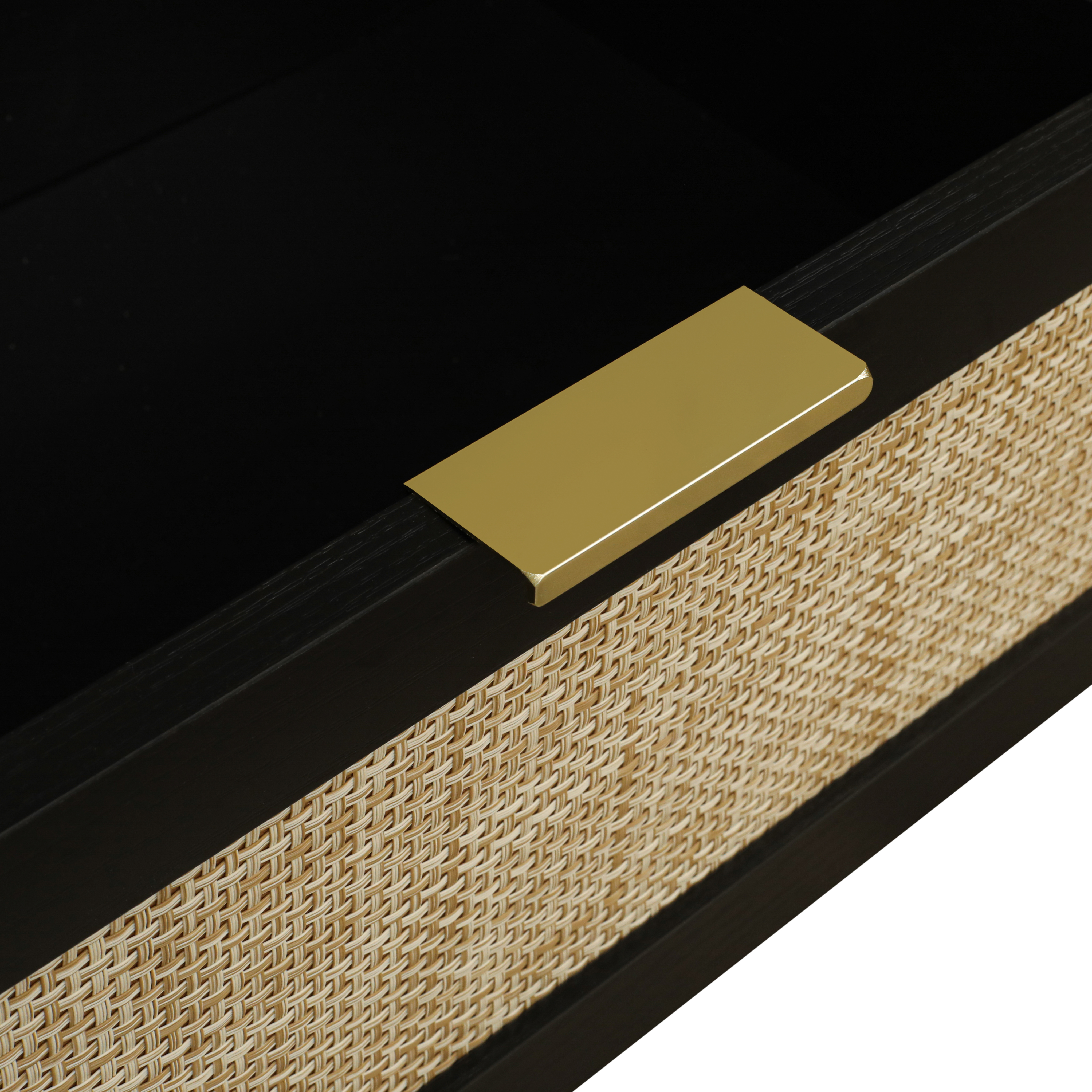 Modern 6 Drawer Dresser Wood Cabinet (Black) 