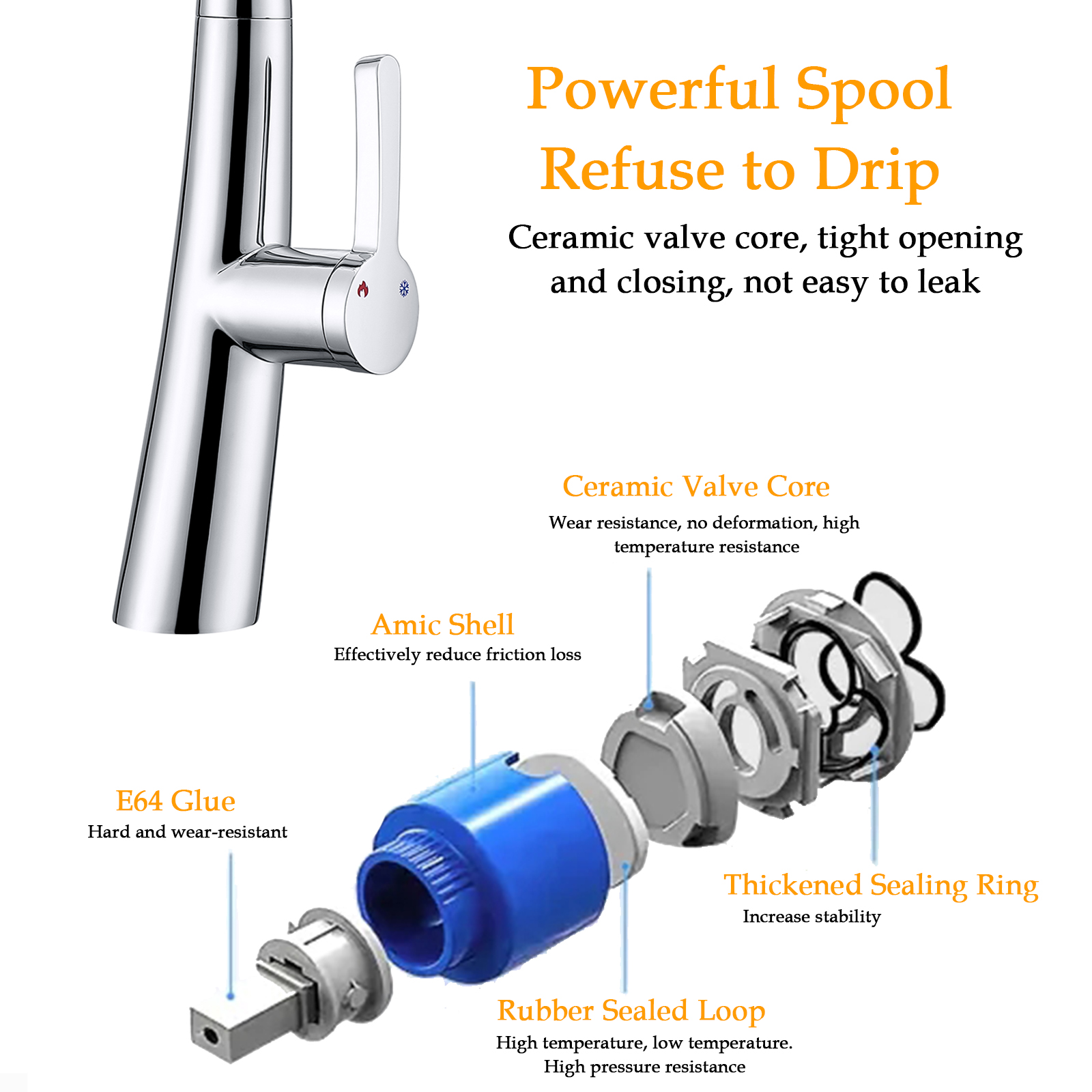  Boyel Living Single Handle Pull Out Sprayer Kitchen Faucet 1.5 GPM in Matte Black