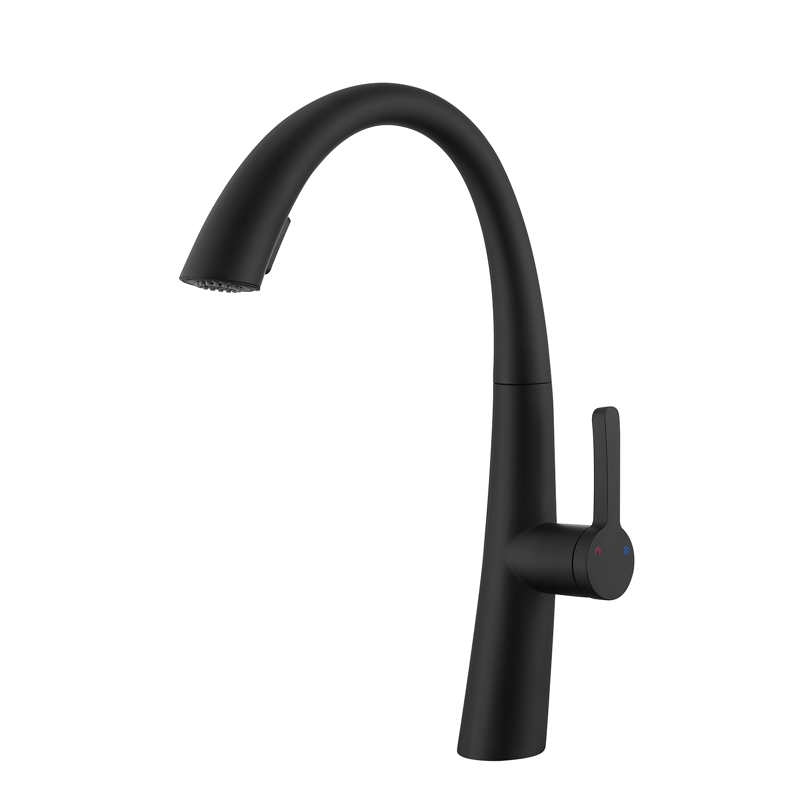  Boyel Living Single Handle Pull Out Sprayer Kitchen Faucet 1.5 GPM in Matte Black
