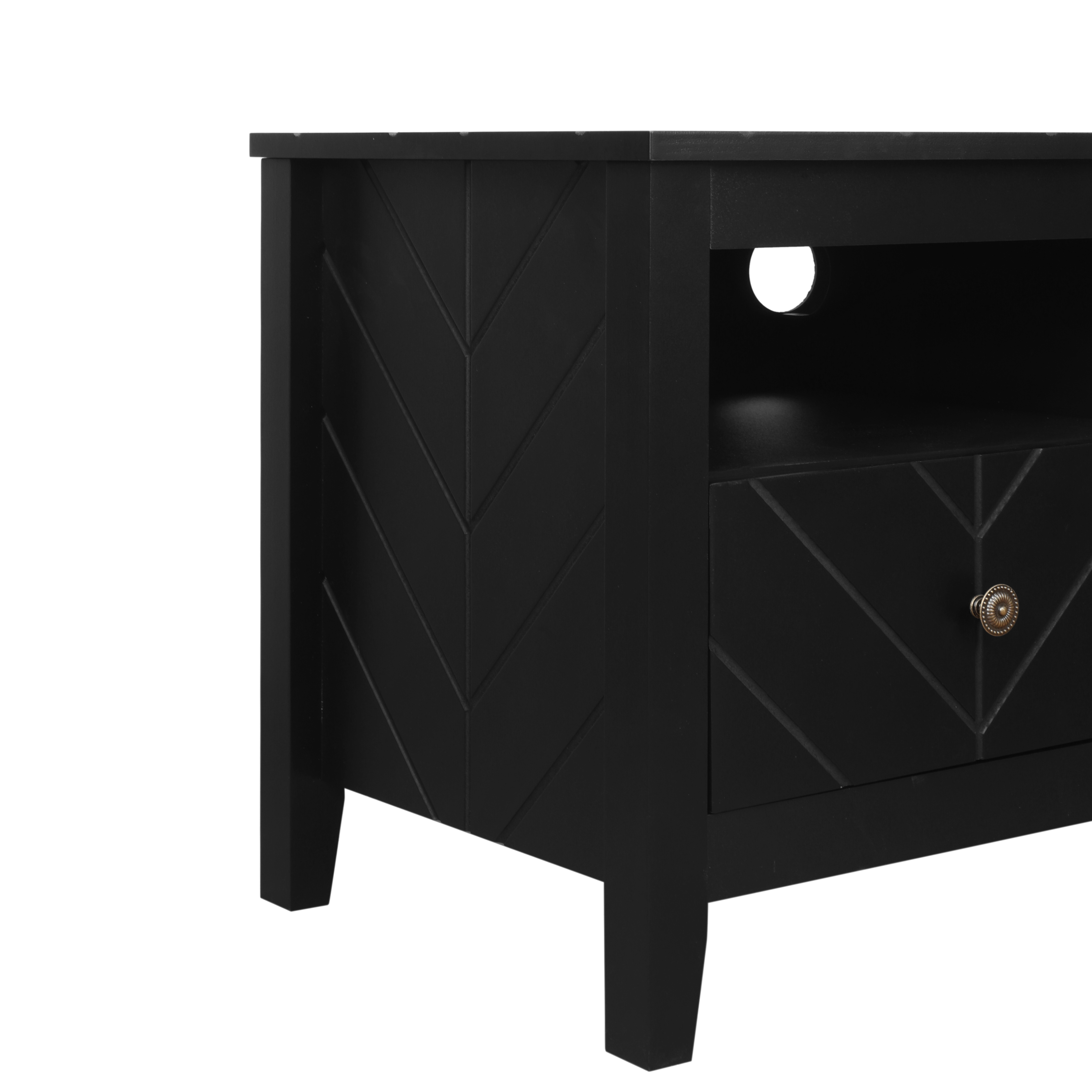 3 drawer TV stand,mid-Century Modern Style,Entertainment Center with Storage, Media Console for Living Room 