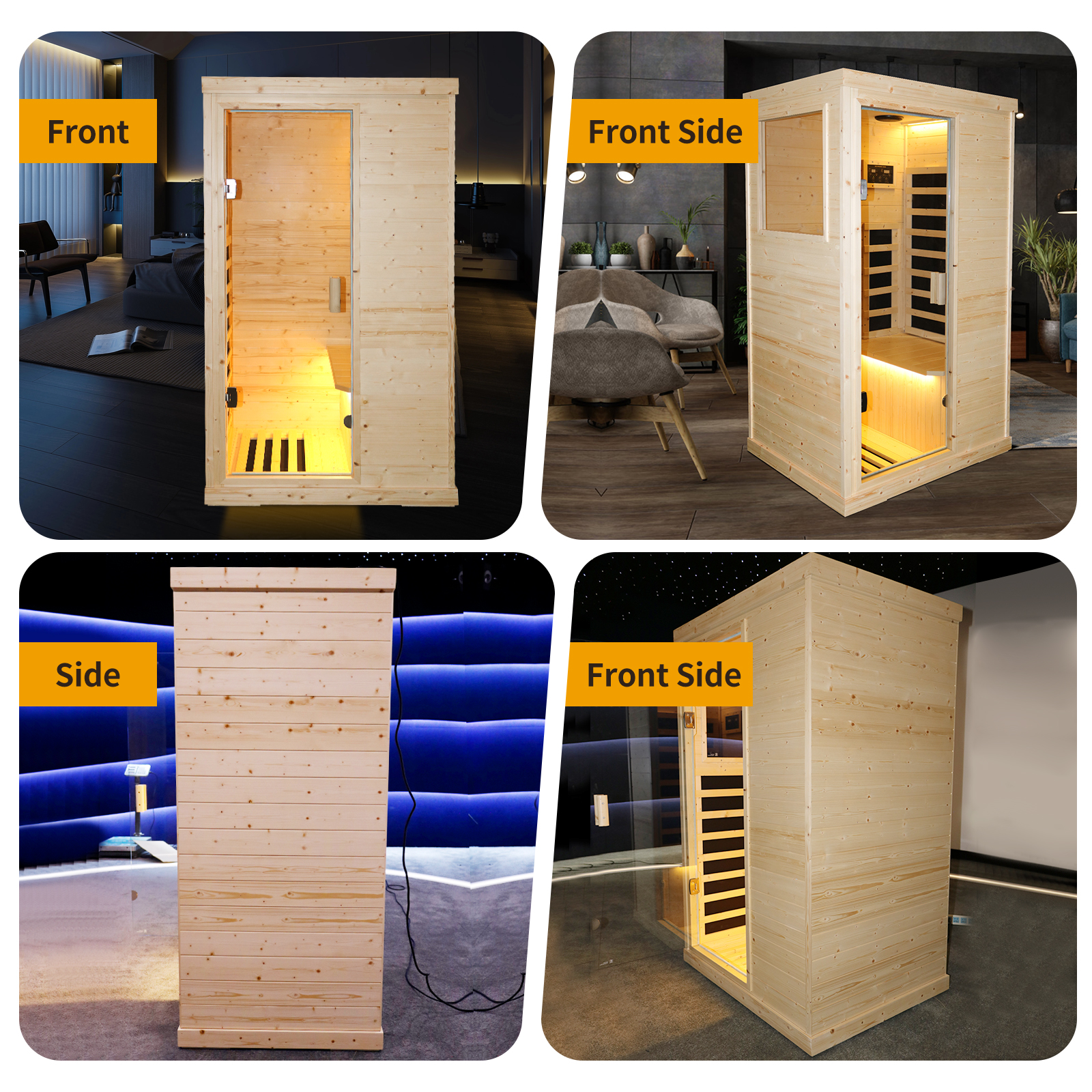 Boyel Living Single person spruce far infrared sauna hair 