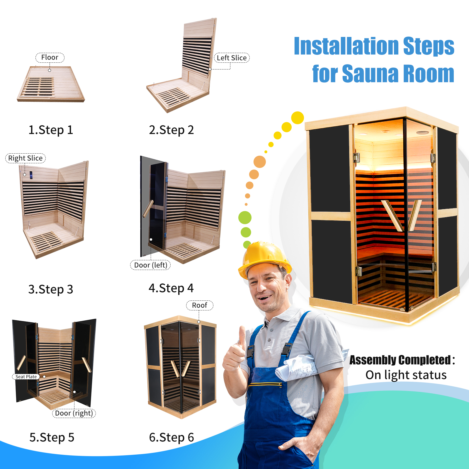 Boyel Living Double person V-shaped far infrared sauna room 