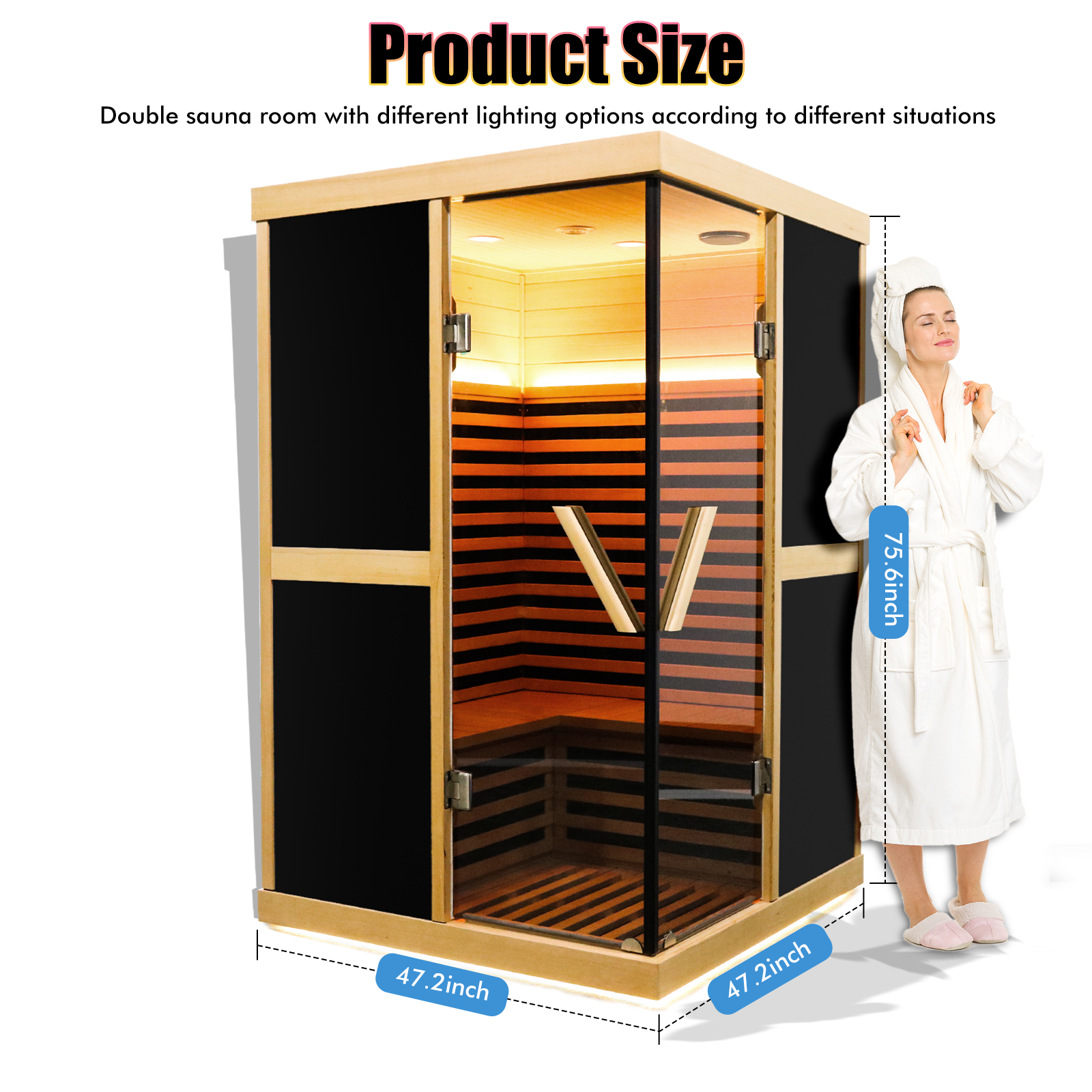 Boyel Living Double person V-shaped far infrared sauna room 