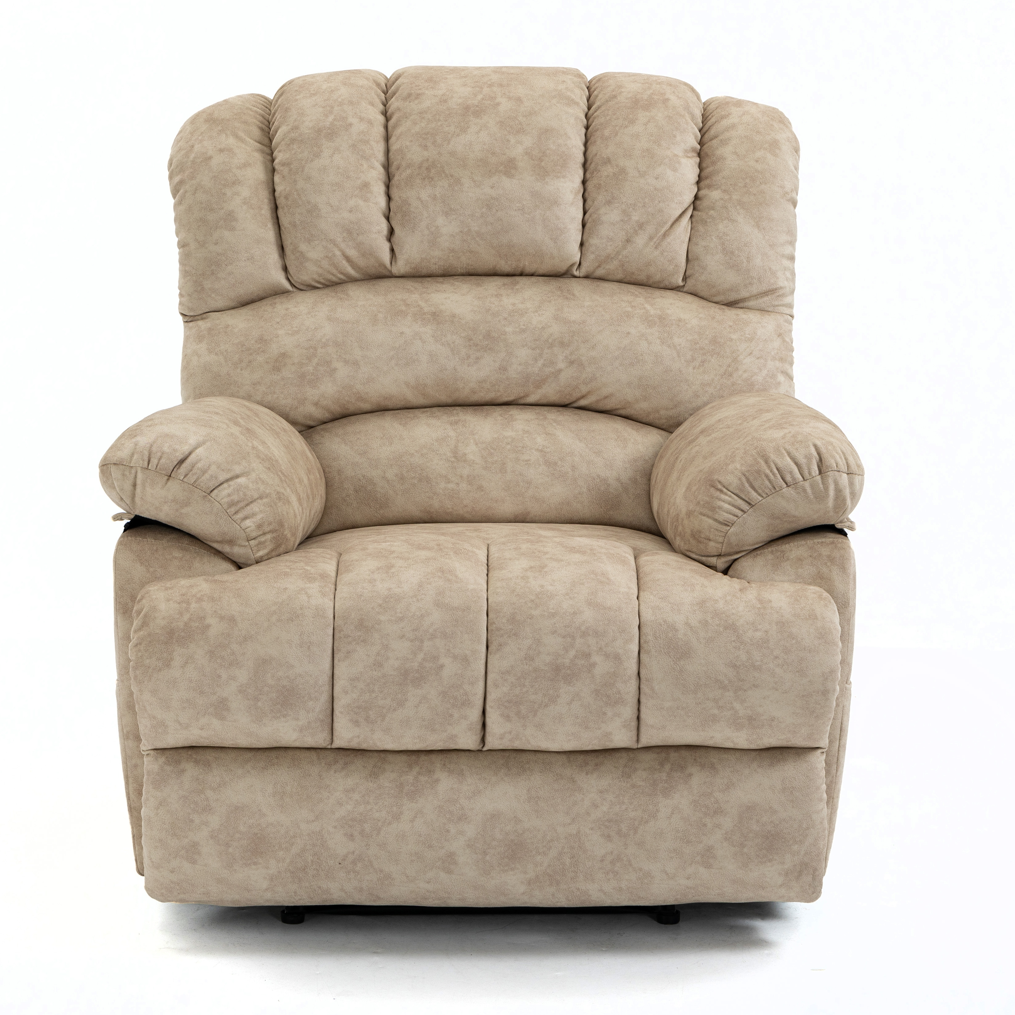 Large Manual Recliner Chair in Fabric for Living Room, Beige/Dark Gray/Yellow/Grey