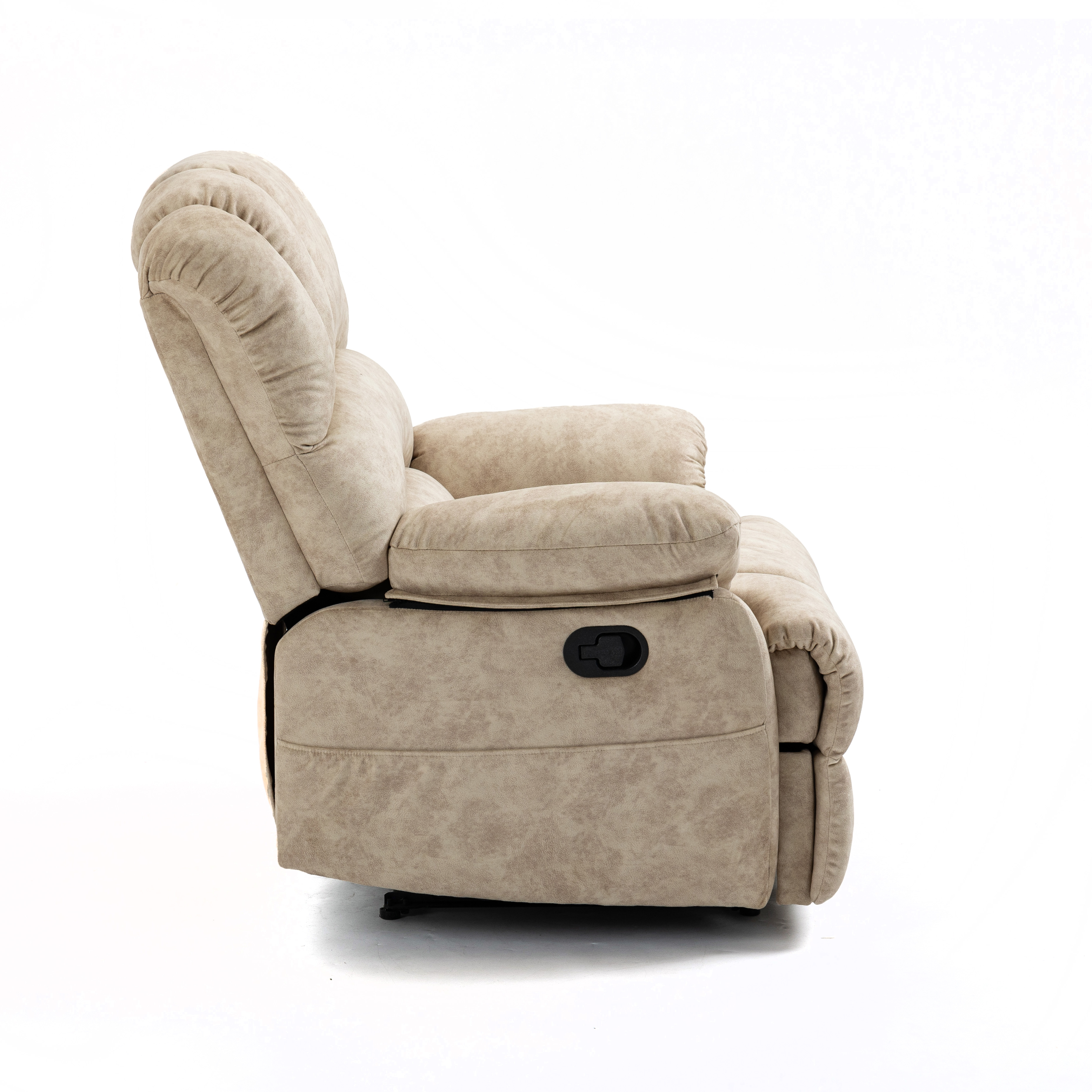 Large Manual Recliner Chair in Fabric for Living Room, Beige/Dark Gray/Yellow/Grey