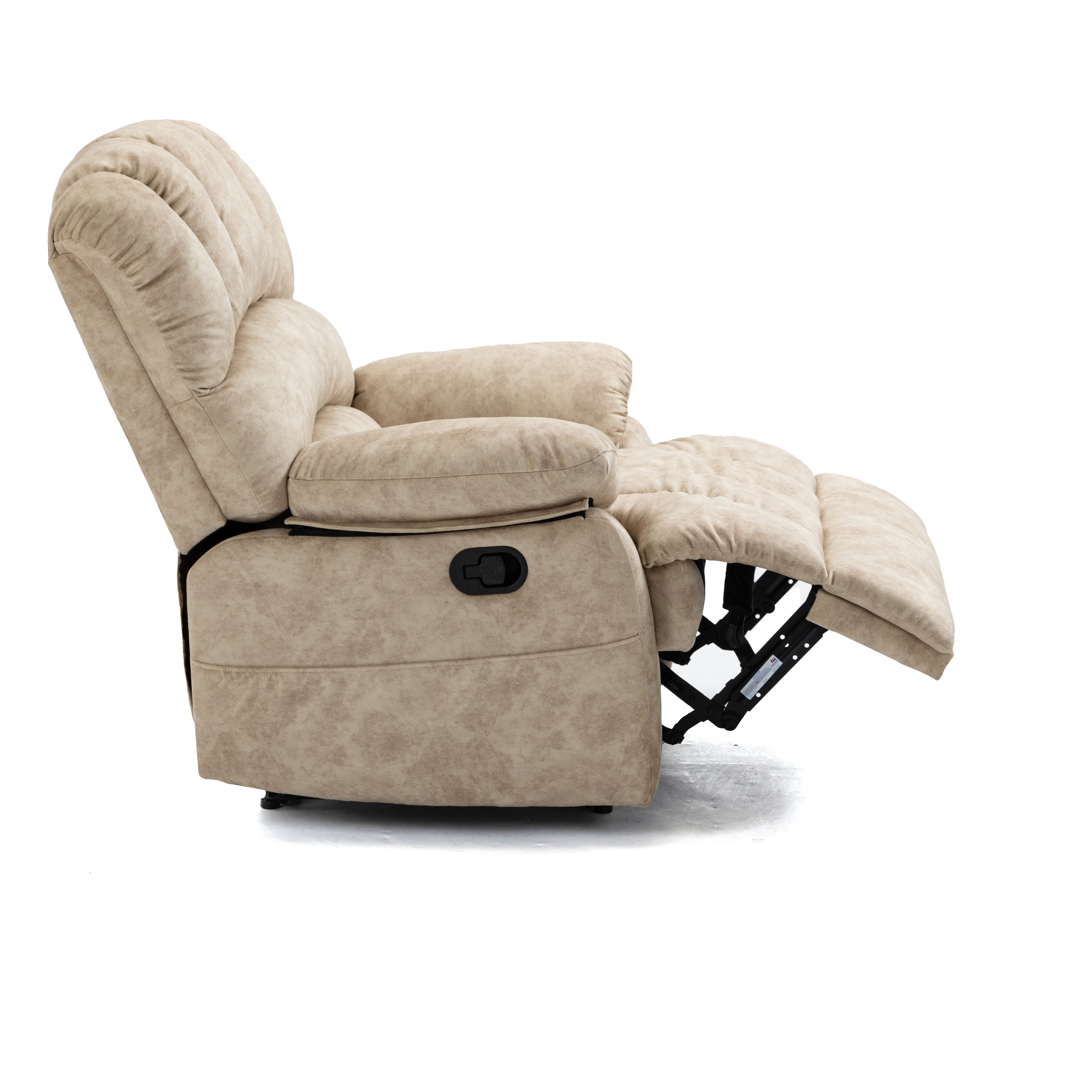 Large Manual Recliner Chair in Fabric for Living Room, Beige/Dark Gray/Yellow/Grey