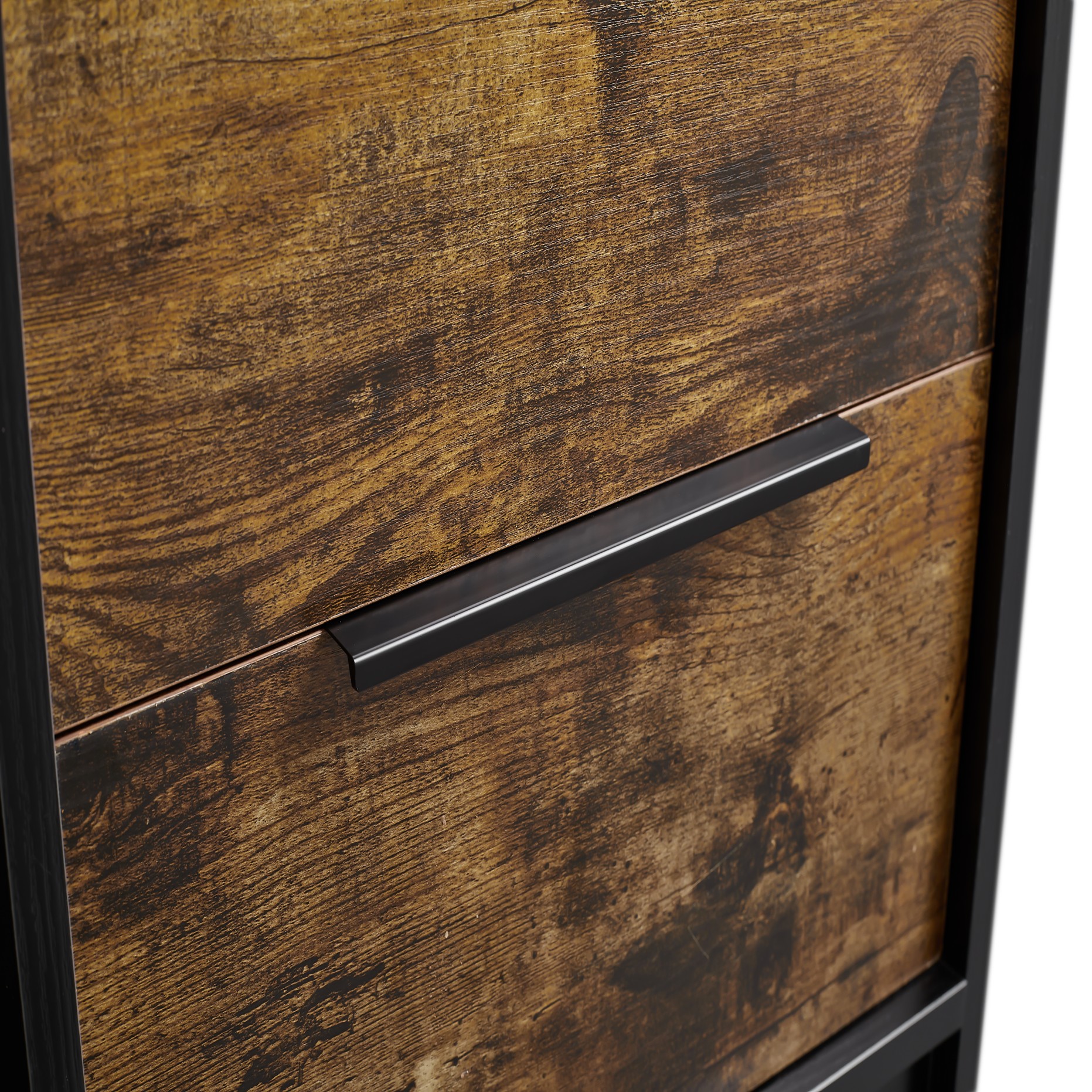 Black Wooden Nightstand with Two Drawers for Bedrooms and Other Places. 