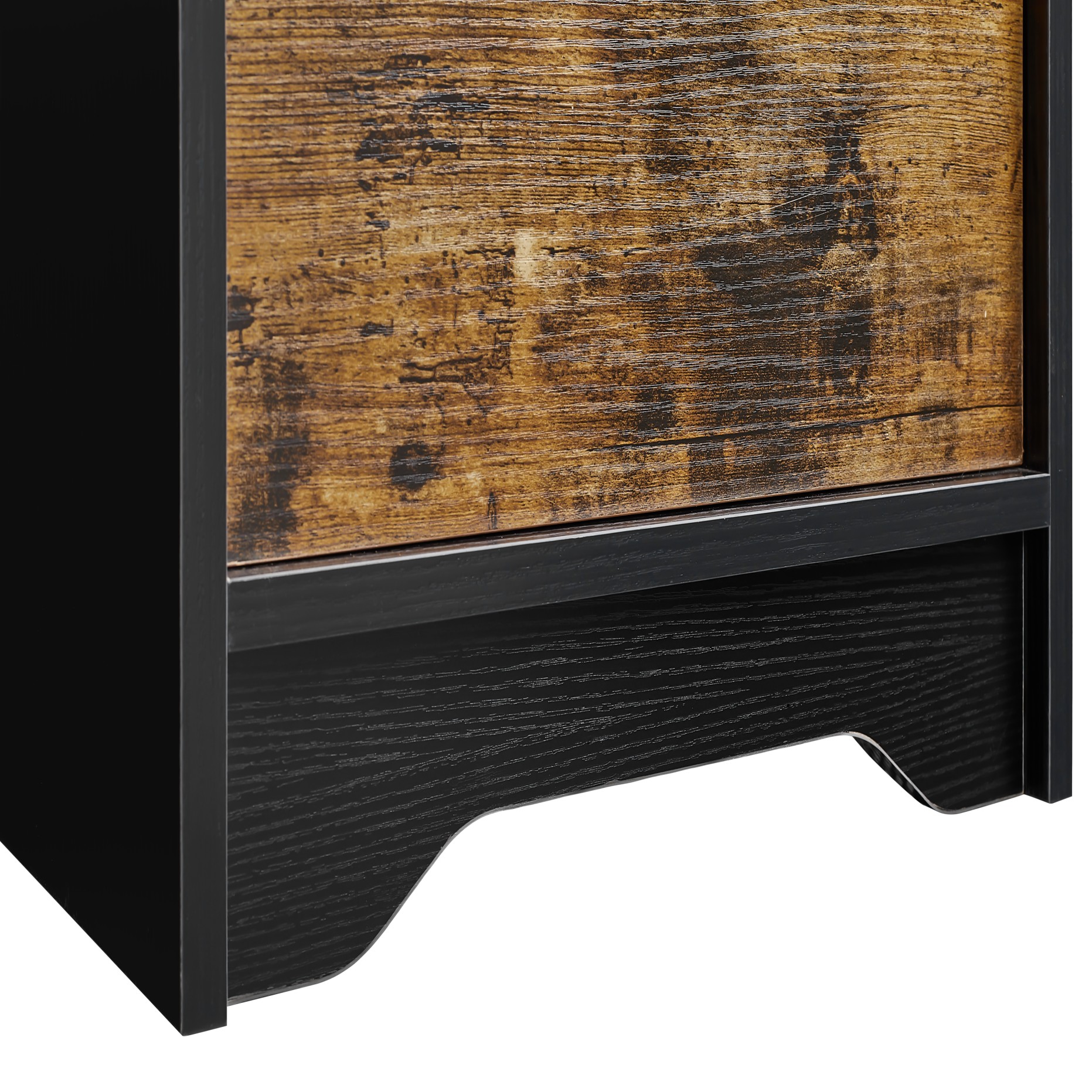 Black Wooden Nightstand with Two Drawers for Bedrooms and Other Places. 