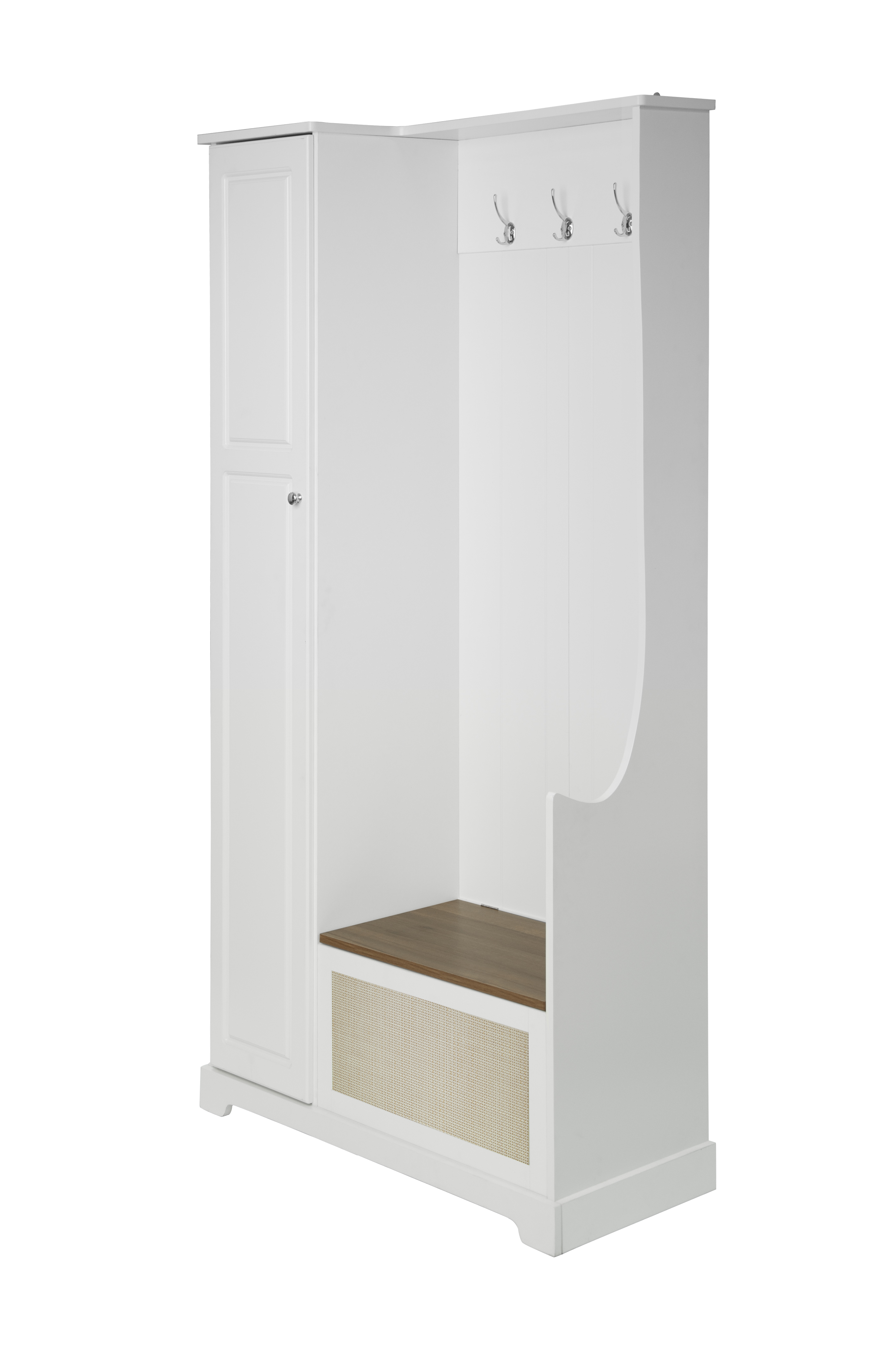 Hall Tree with Bench, Storage Cabinet, Suitable for Living Room, Entryway, Bedroom
