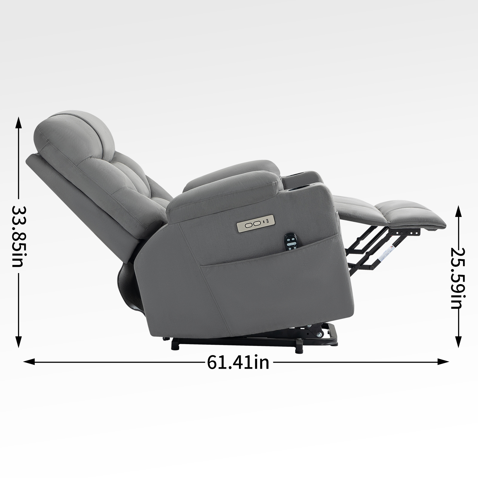 Up to 350 LBS Power Lift Recliner Chair, Heavy Duty Motion Mechanism with 8-Point Vibration Massage and Lumbar Heating, Cup Holders, USB and Type-C Ports, Removable Cushions, Blue/Grey