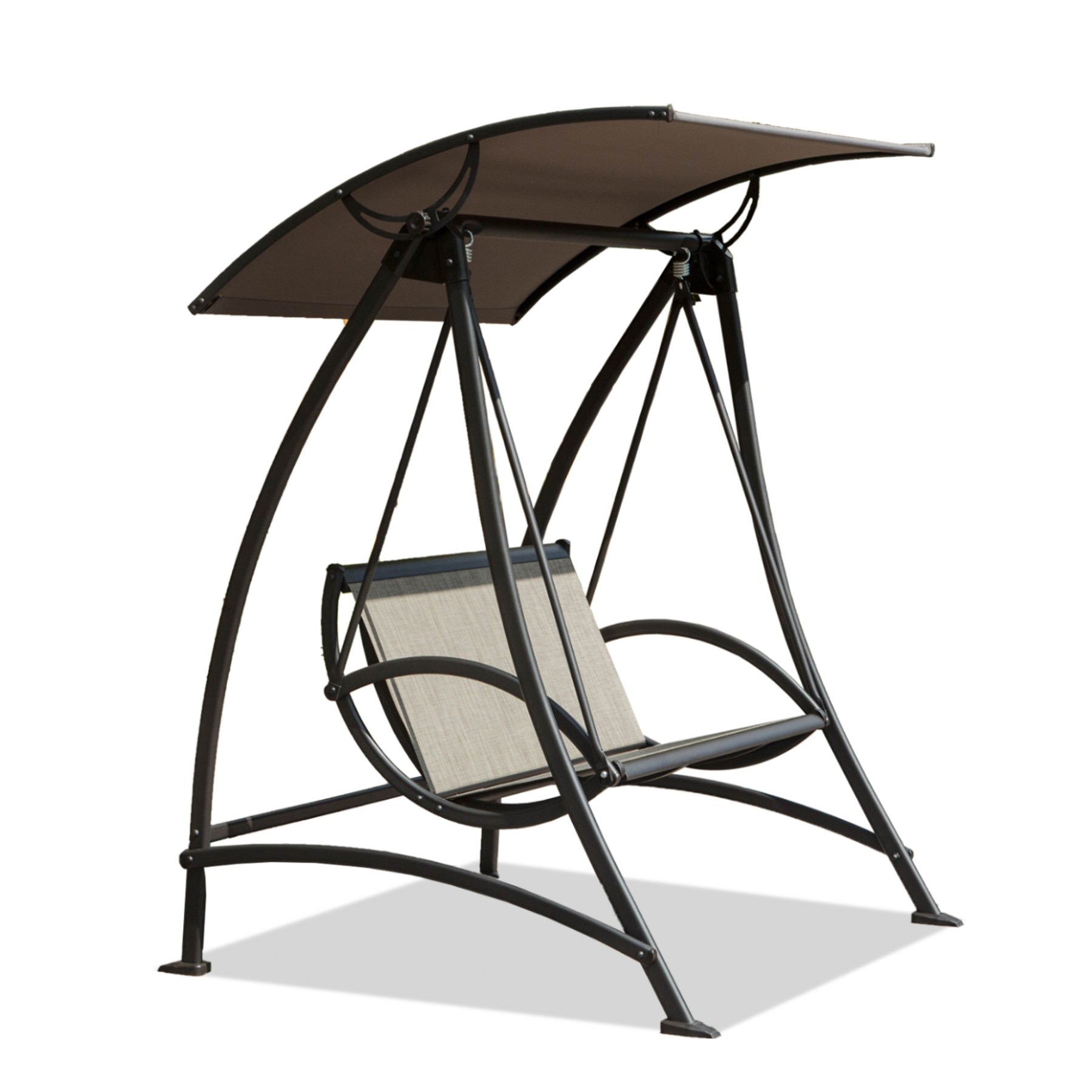 Patio Swing Chair with Adjustable Canopy and Durable Steel Frame Porch Swing Glider for Garden Deck Backyard