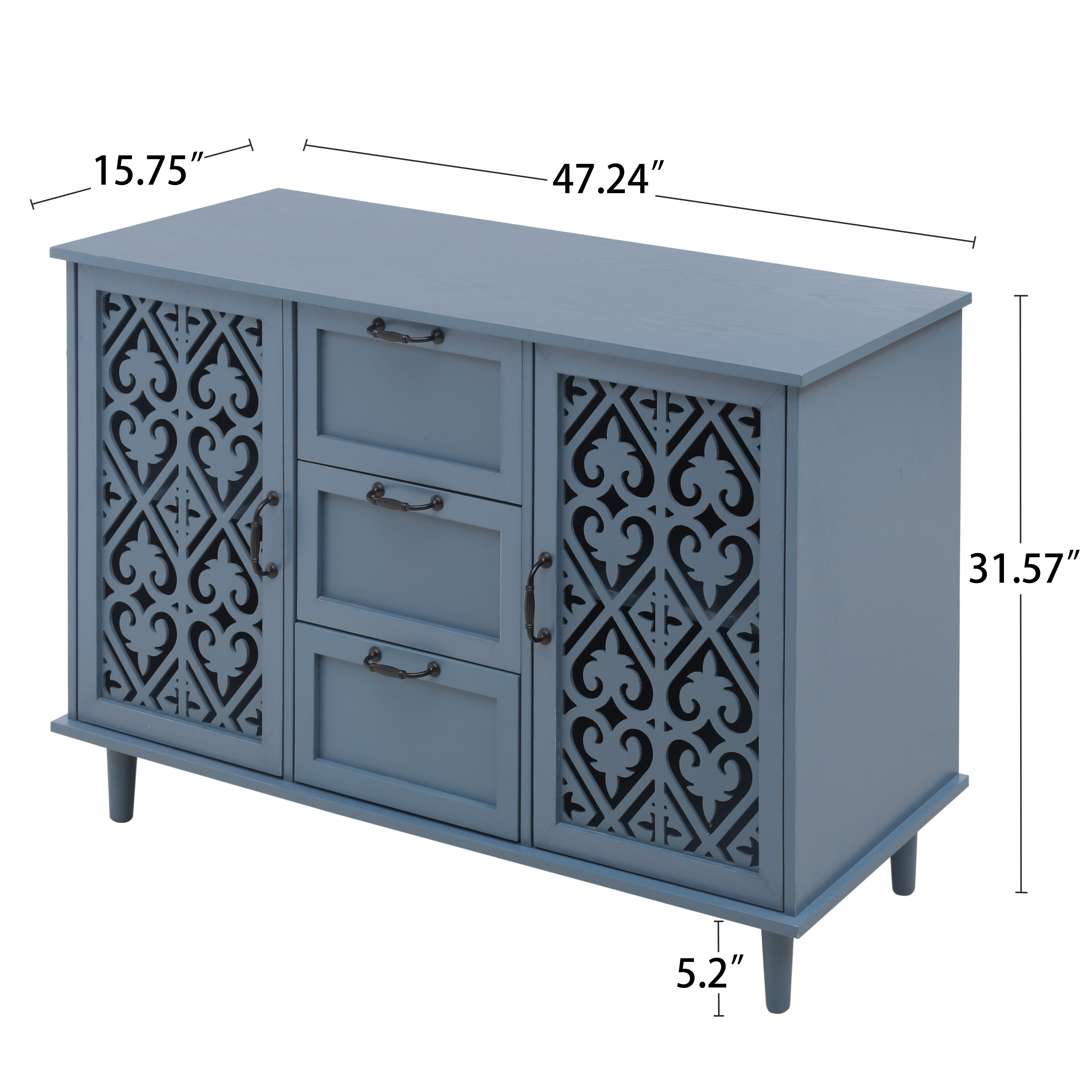 2/3 Door 3 Drawer Cabinet, American Furniture, Suitable for Bedroom, Living Room, Study
