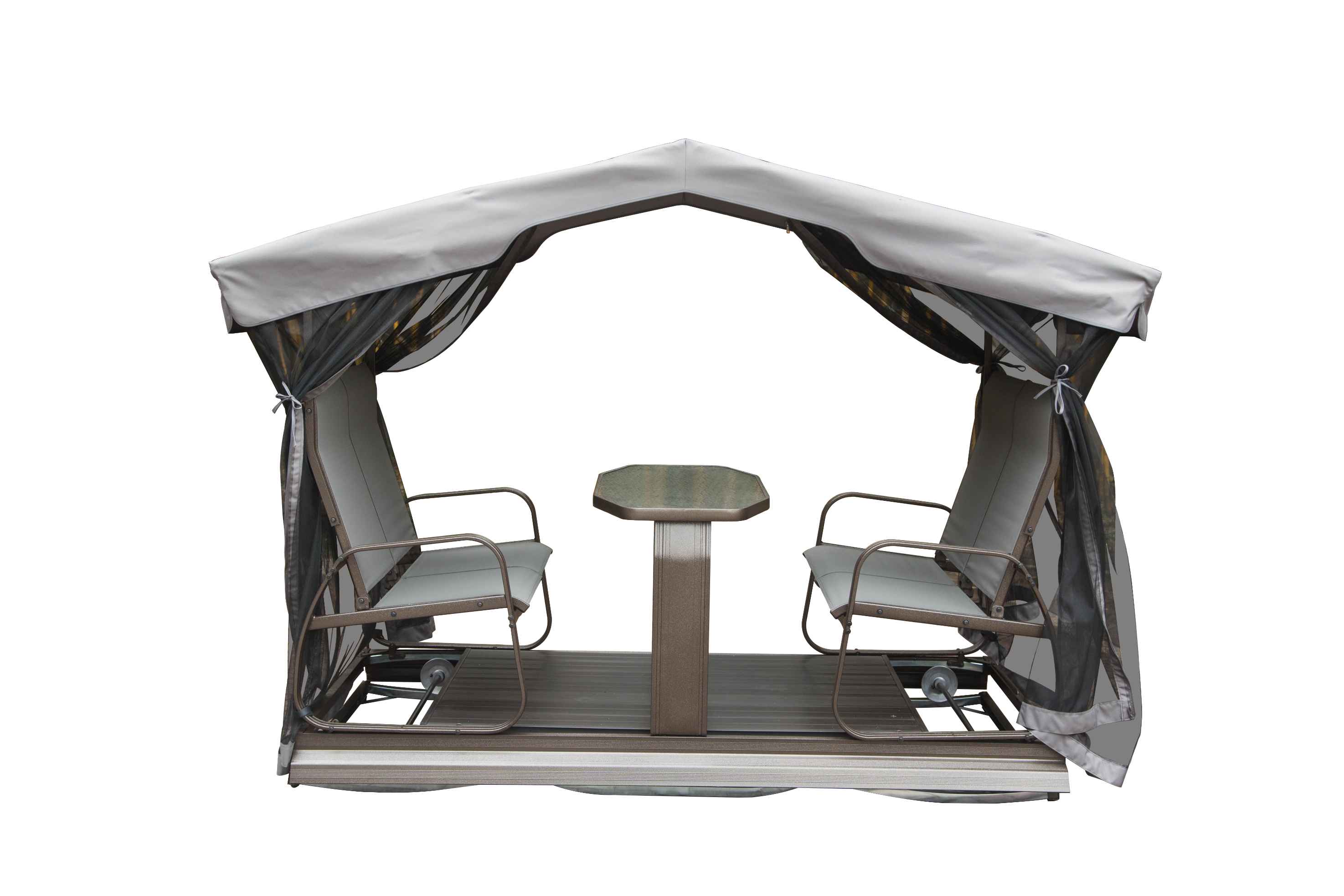 4-Seat Outdoor Aluminum Glider Benches With Canopy