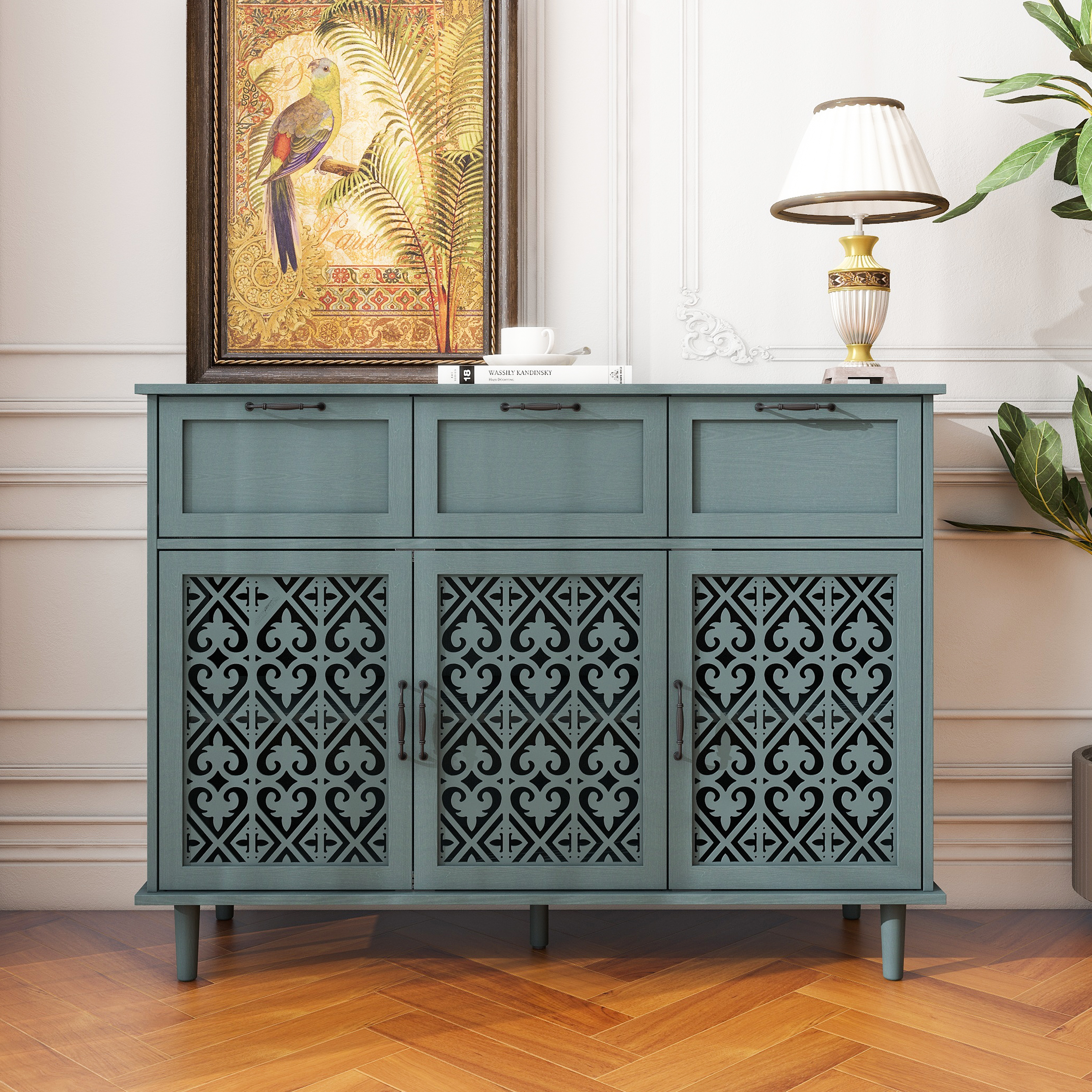 2/3 Door 3 Drawer Cabinet, American Furniture, Suitable for Bedroom, Living Room, Study