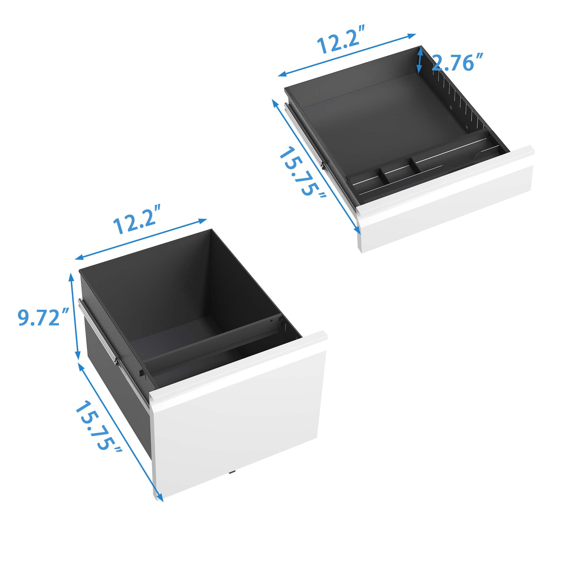 3 Drawer Mobile File Cabinet with Lock,Metal Filing Cabinets for Home Office Organizer Letters/Legal/A4,Fully Assembled,Black/White