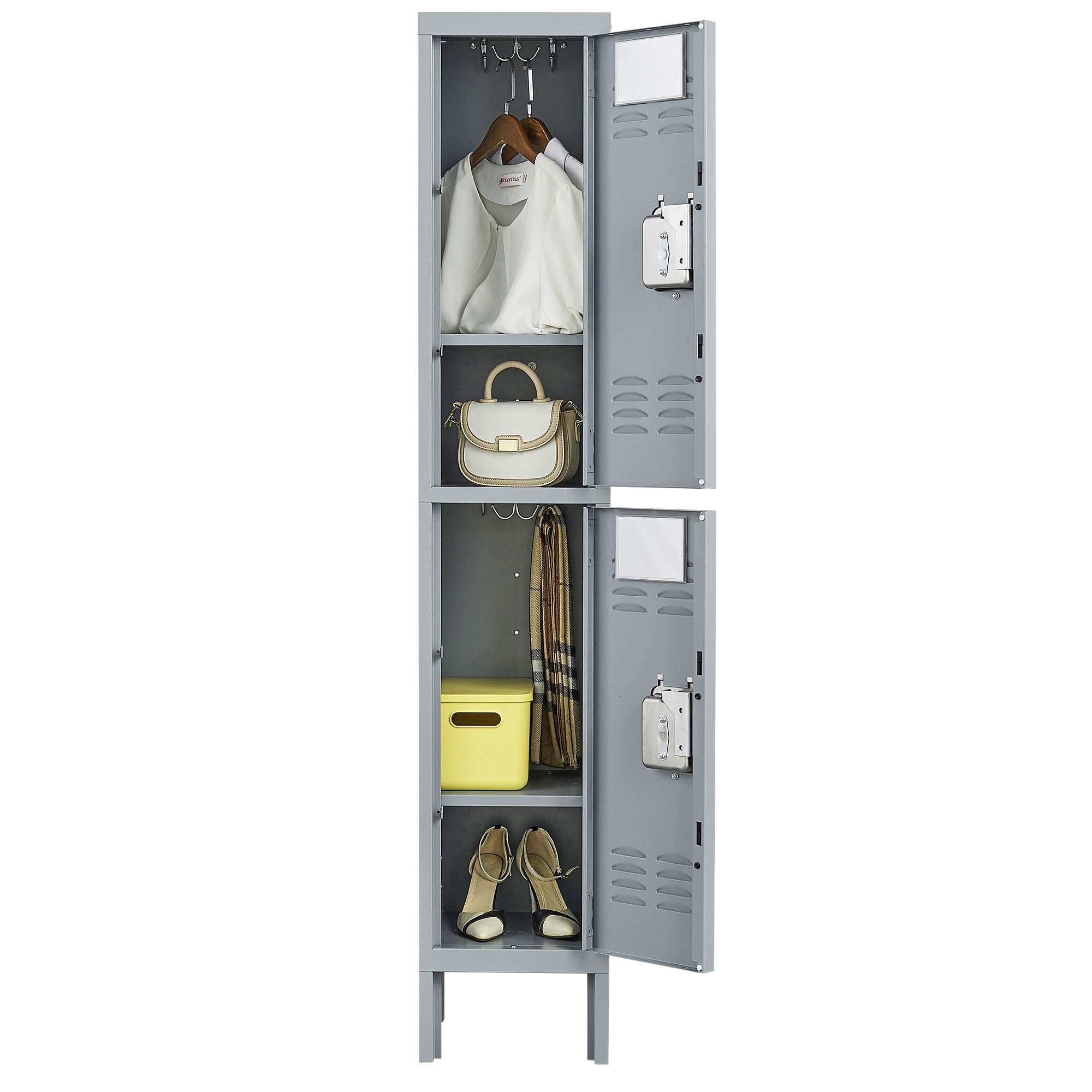 1/2/3/4/5 Door 66"H Metal Lockers With Lock for Employees,Storage Locker Cabinet for Home Gym Office School Garage,Gray