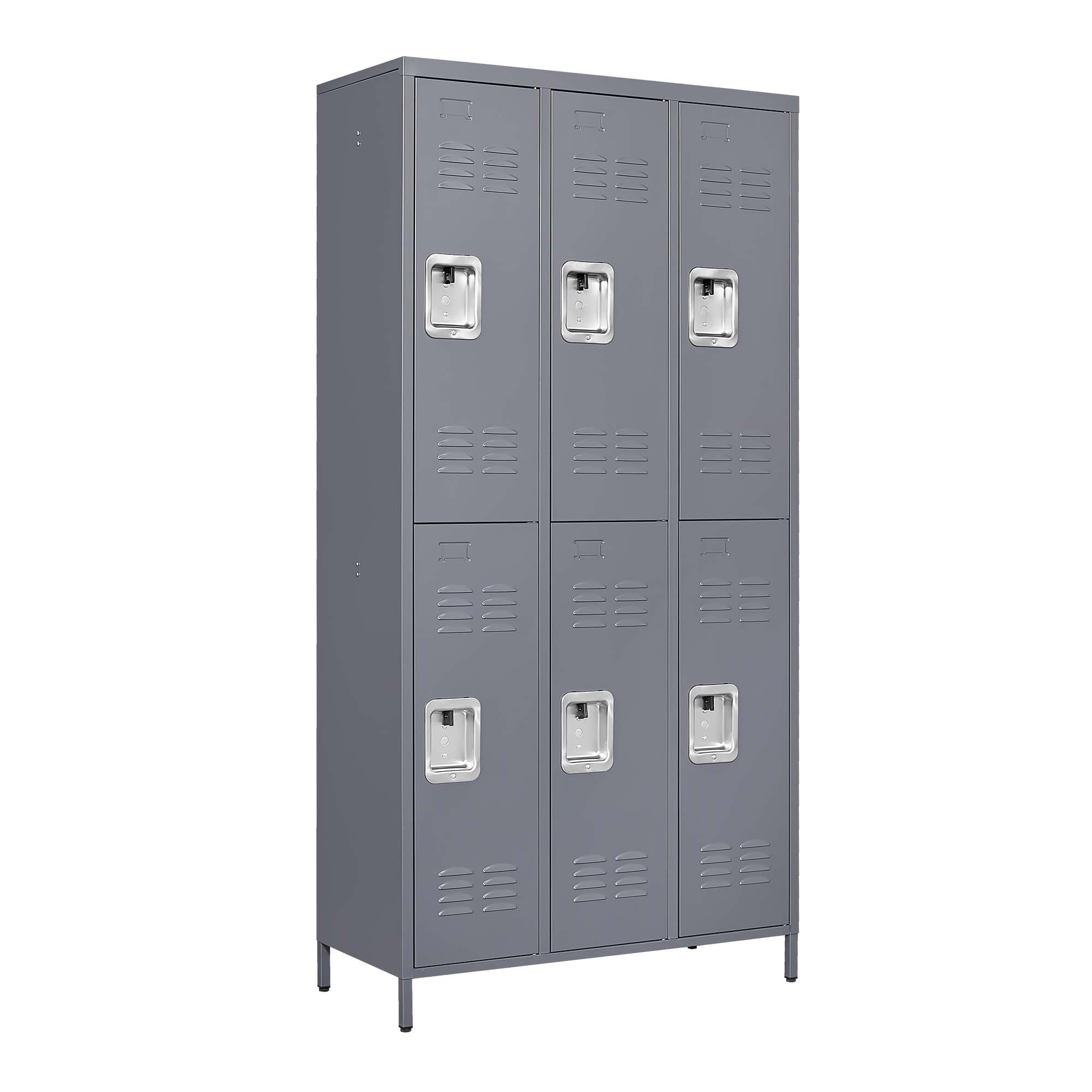 3/6 Door 72"H Metal Lockers With Lock for Employees,Storage Locker Cabinet for Home Gym Office School Garage,Gray