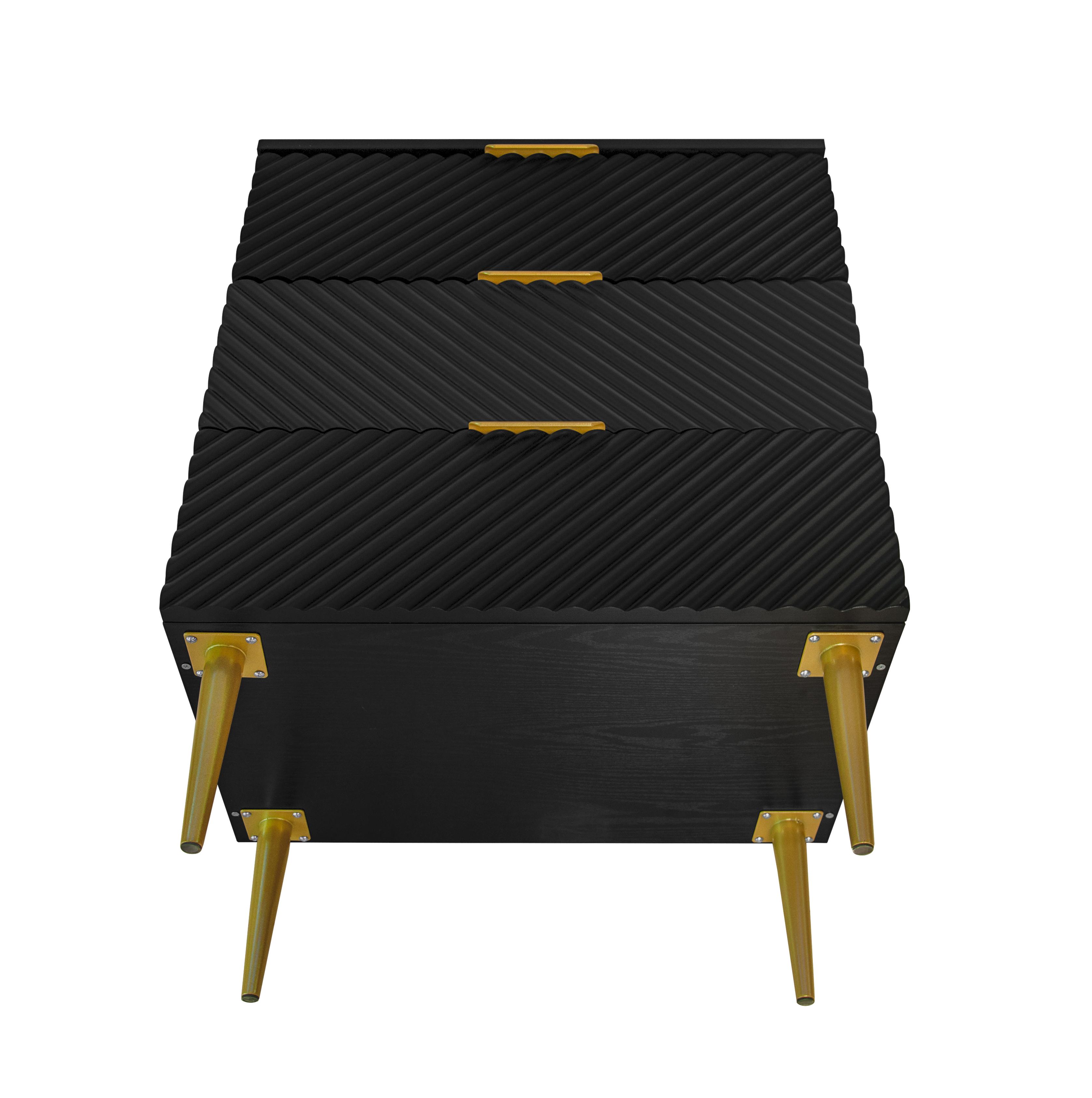 3 Drawer Cabinet, Accent Storage Cabinet, Suitable for Bedroom, Living Room, Study, Black/Blue