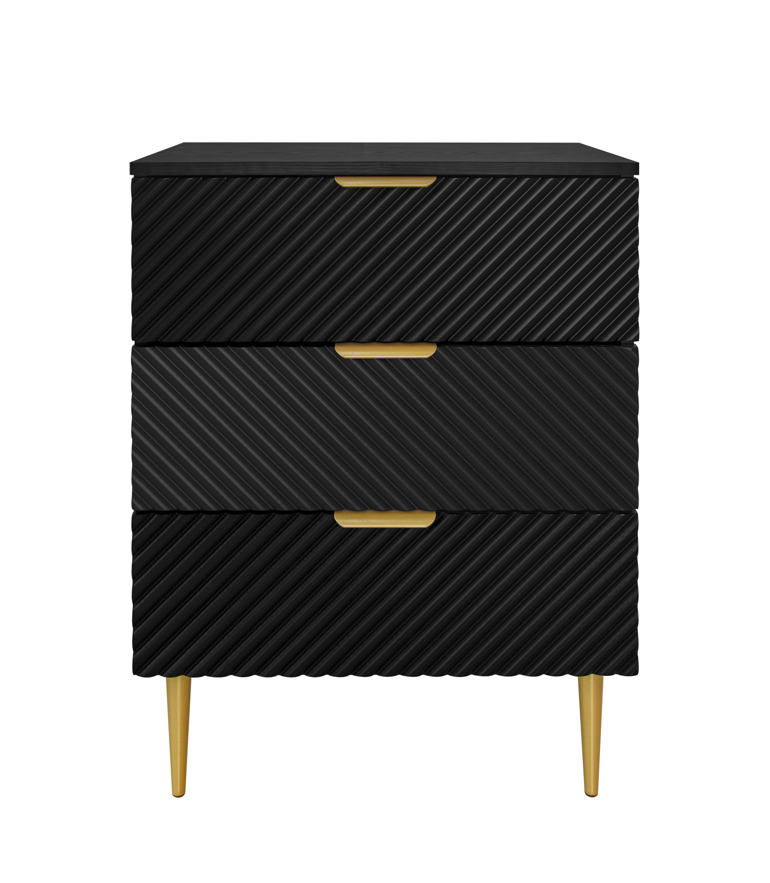 3 Drawer Cabinet, Accent Storage Cabinet, Suitable for Bedroom, Living Room, Study, Black/Blue