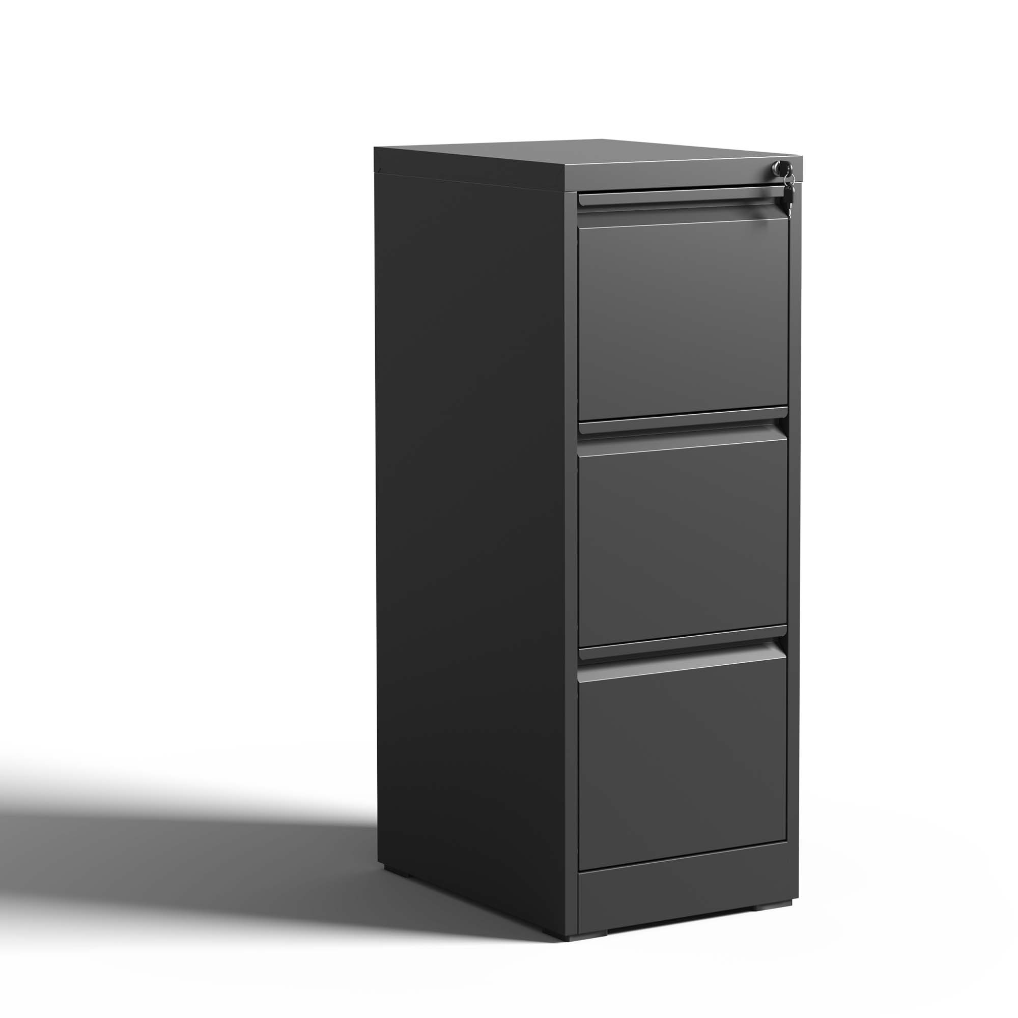 3 Drawer Metal Vertical File Cabinet with Lock Office Home Steel Vertical File Cabinet for A4 Legal/Letter Size3