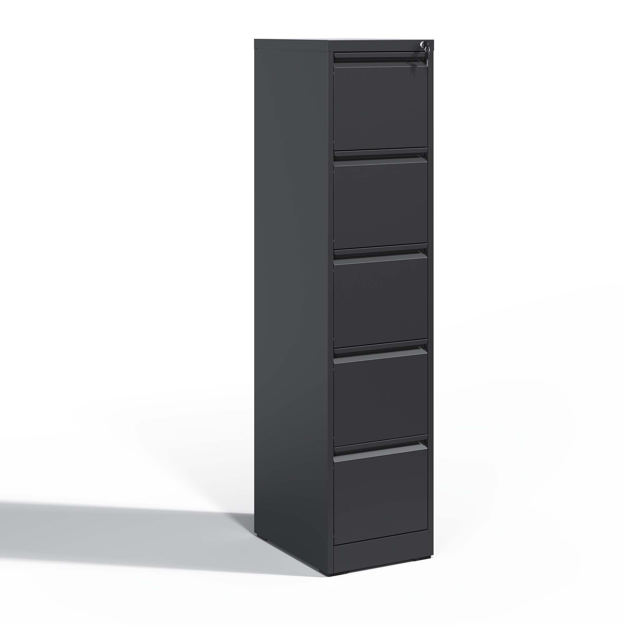 5 Drawer Metal Vertical File Cabinet with Lock Office Home Steel Vertical File Cabinet for A4 Legal/Letter Size 