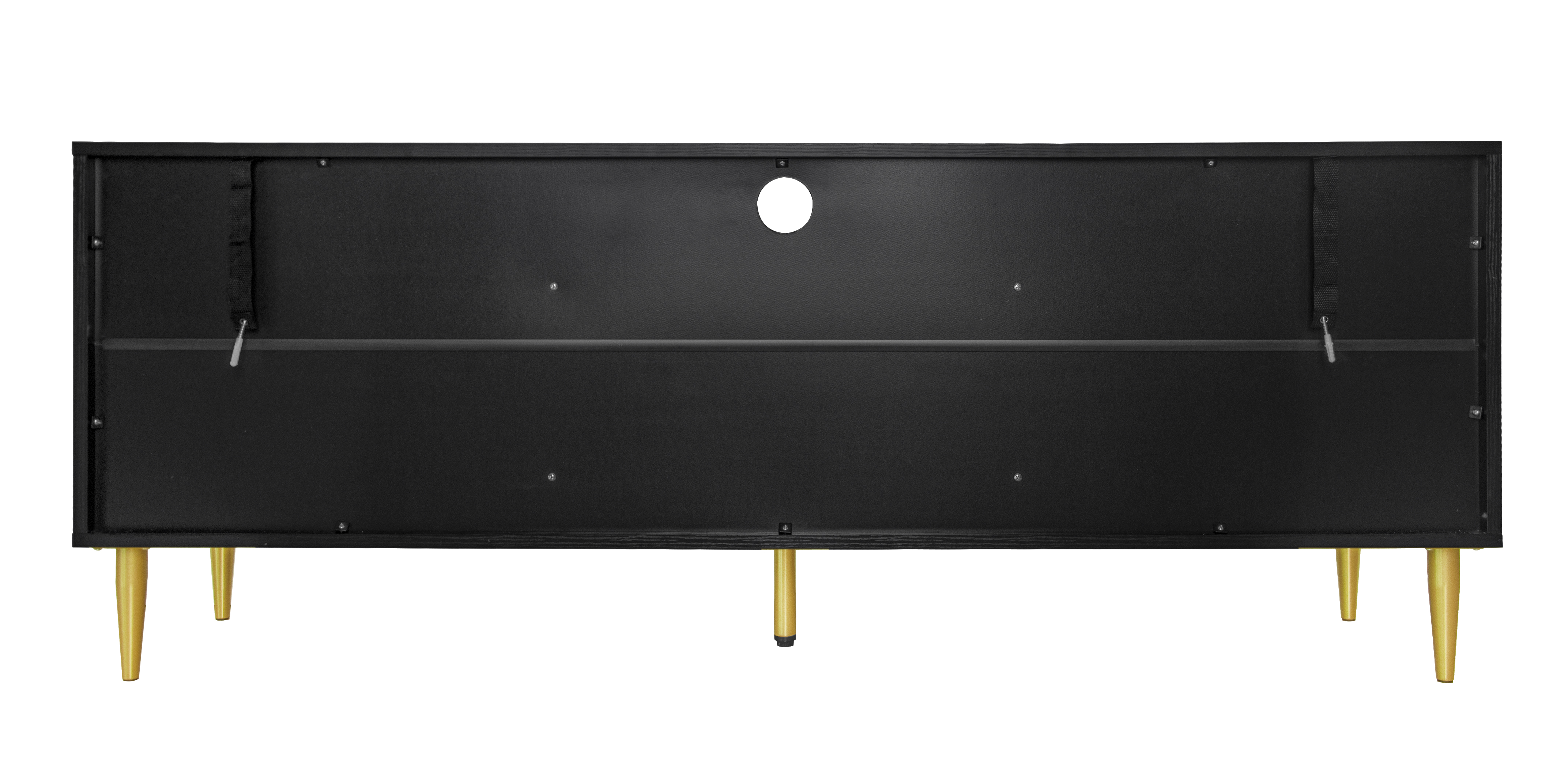 TV Stand with Solid Ion Feet, TV Console Table for Living Room, Bedroom, Black/Blue