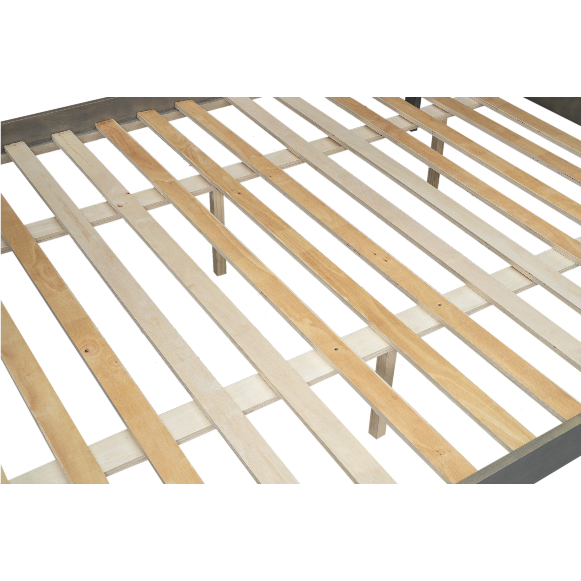 Wood Twin XL over Full/Queen Bunk Bed with Ladder, Gray/White 