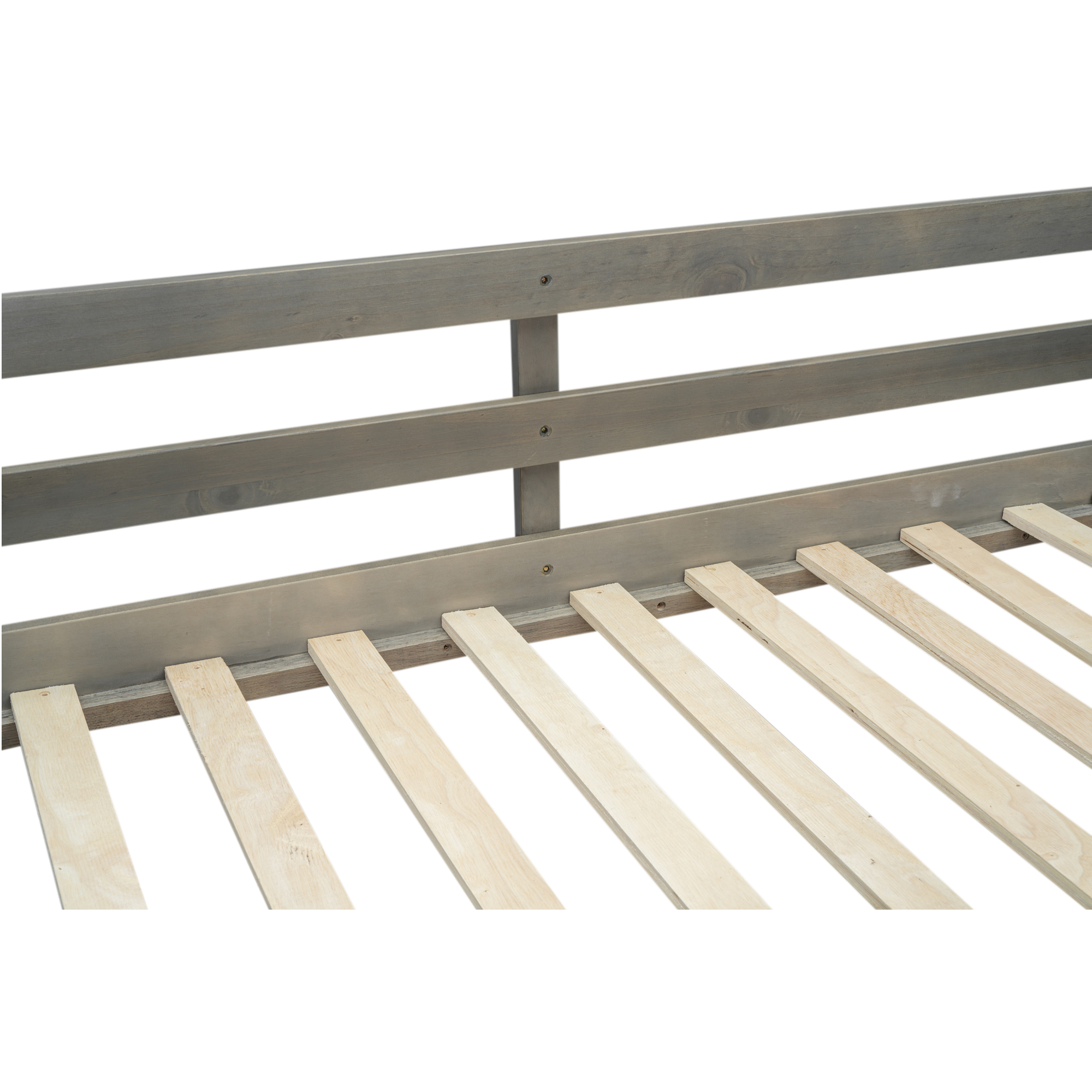 Wood Twin XL over Full/Queen Bunk Bed with Ladder, Gray/White 