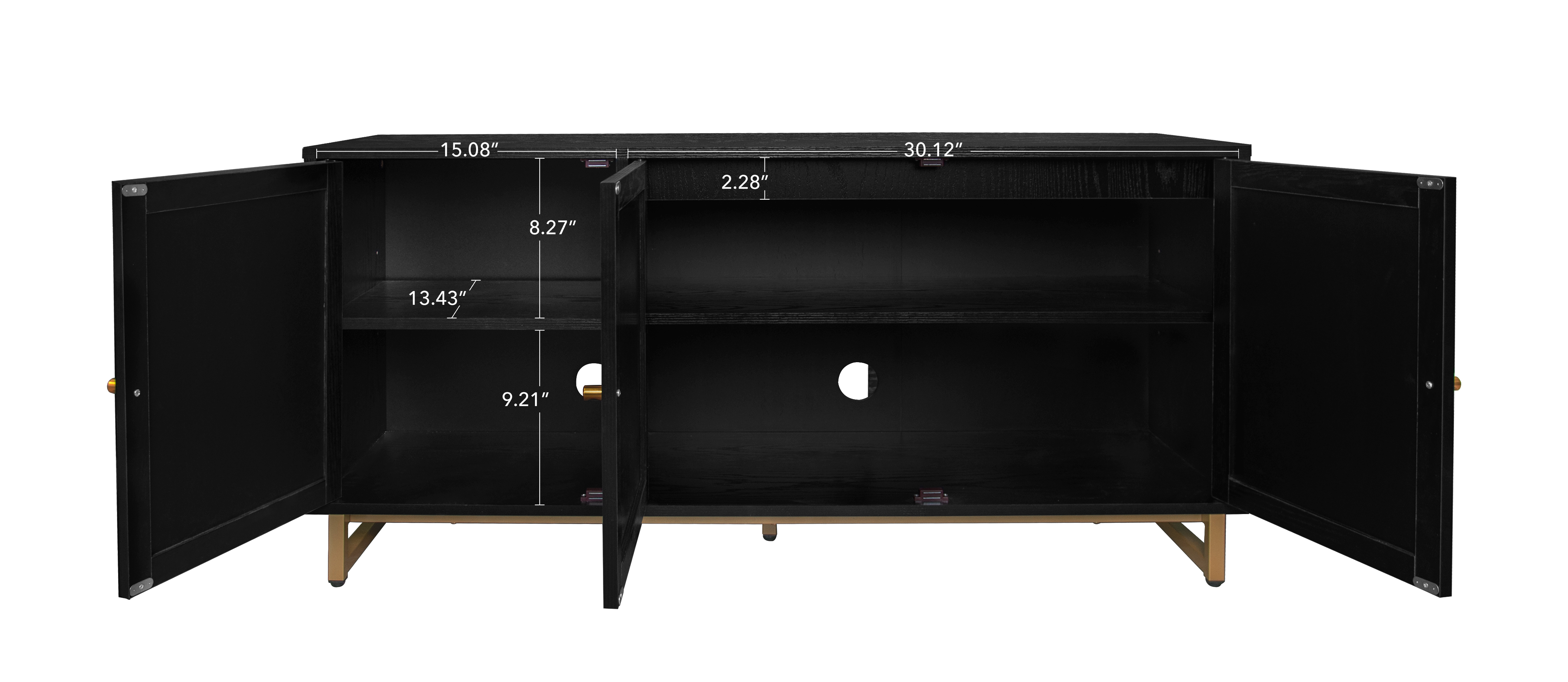 3 Door Cabinet,Sideboard Accent Cabinet, Storage Cabinet for Living Room, Hallway Entryway Kitchen, Natural/Black 