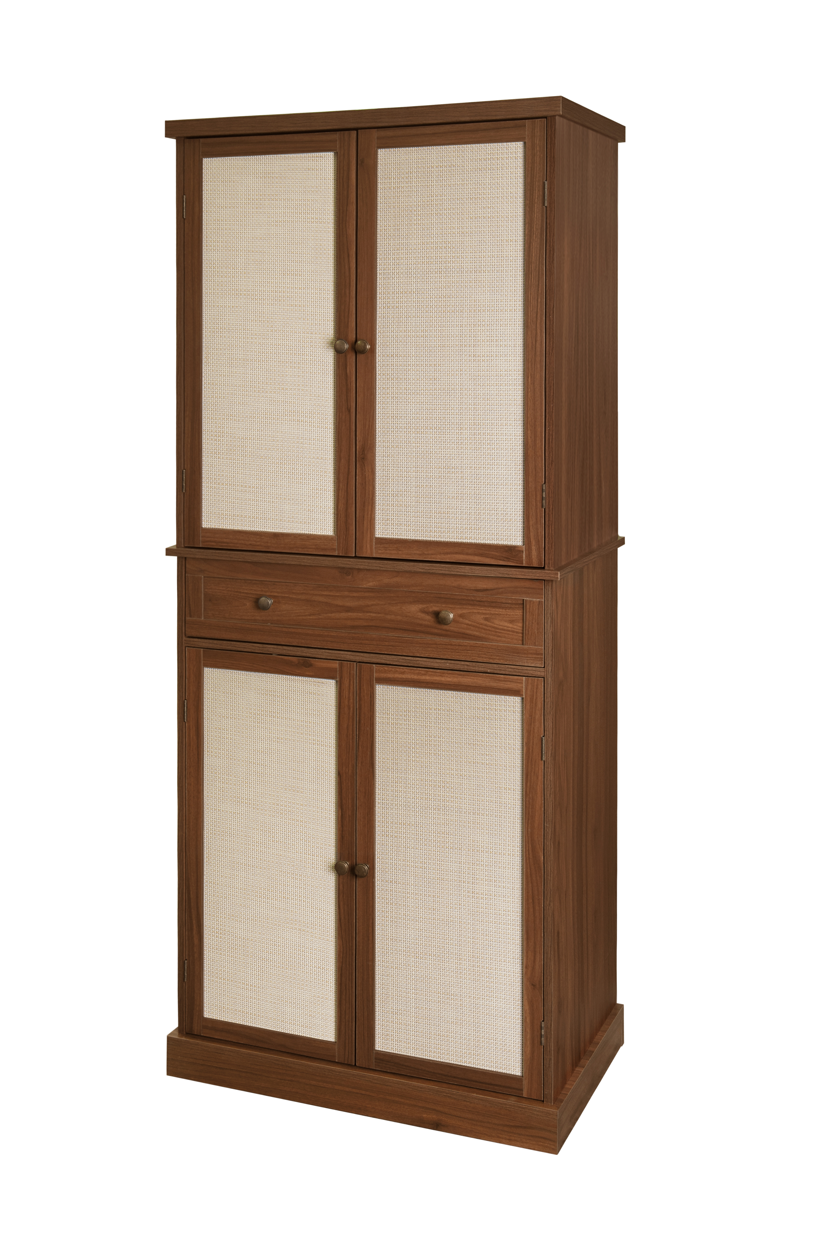4 Door Cabinet with 1 Drawer, with 4 Adjustable Inner Shelves, Storage Cabinet