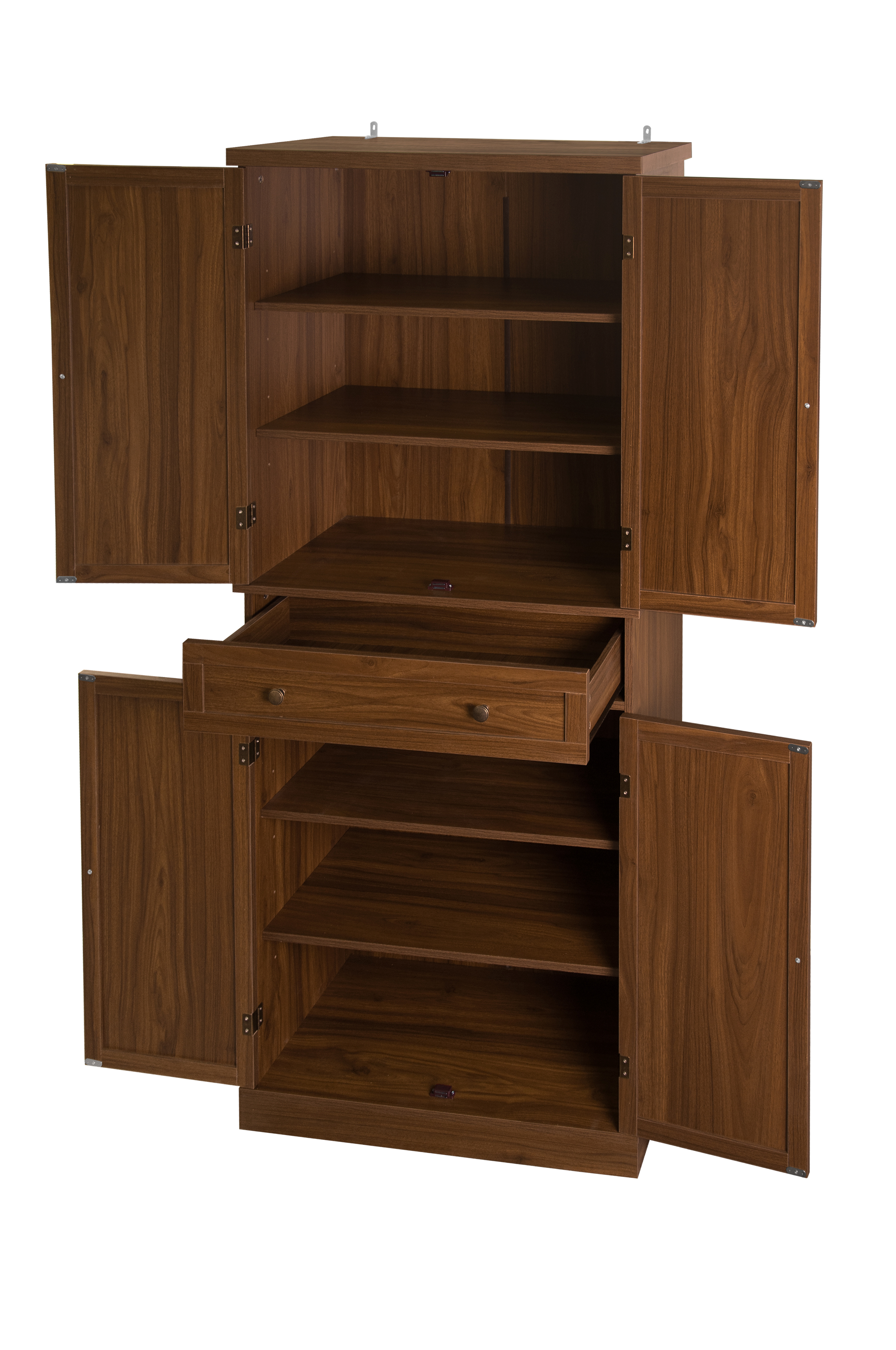 4 Door Cabinet with 1 Drawer, with 4 Adjustable Inner Shelves, Storage Cabinet