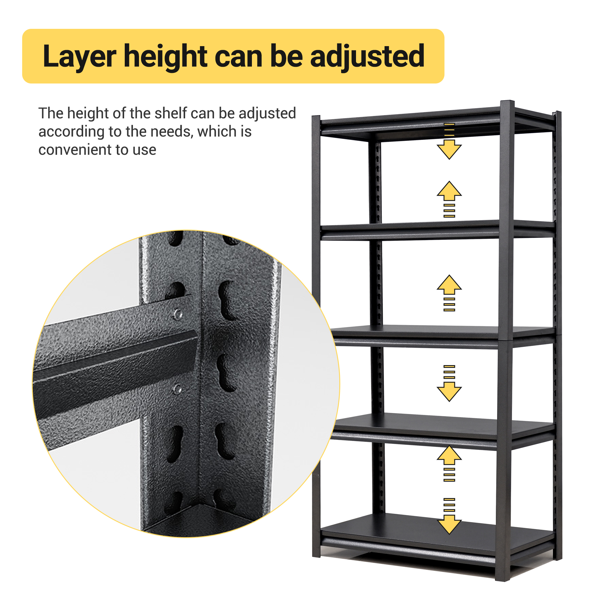 5 Tier Metal Shelves for Storage Garage Shelving 2000LBS Heavy Duty Storage Shelves Adjustable Garage Shelf Industrial Shelving Unit Storage Utility Rack