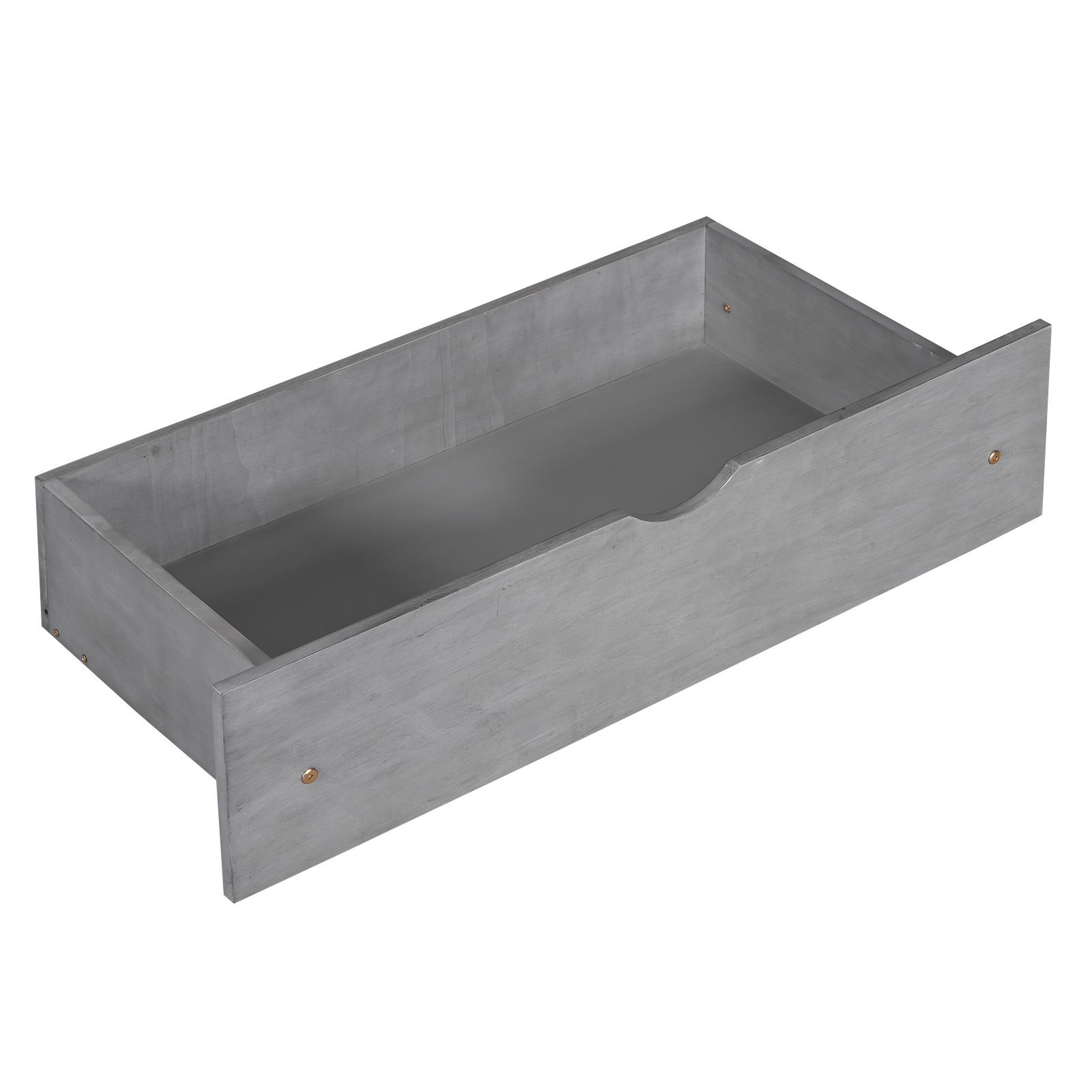 Full Size Wood Platform Bed with House-shaped Storage Headboard and 2 Drawers, Walnut/Gray