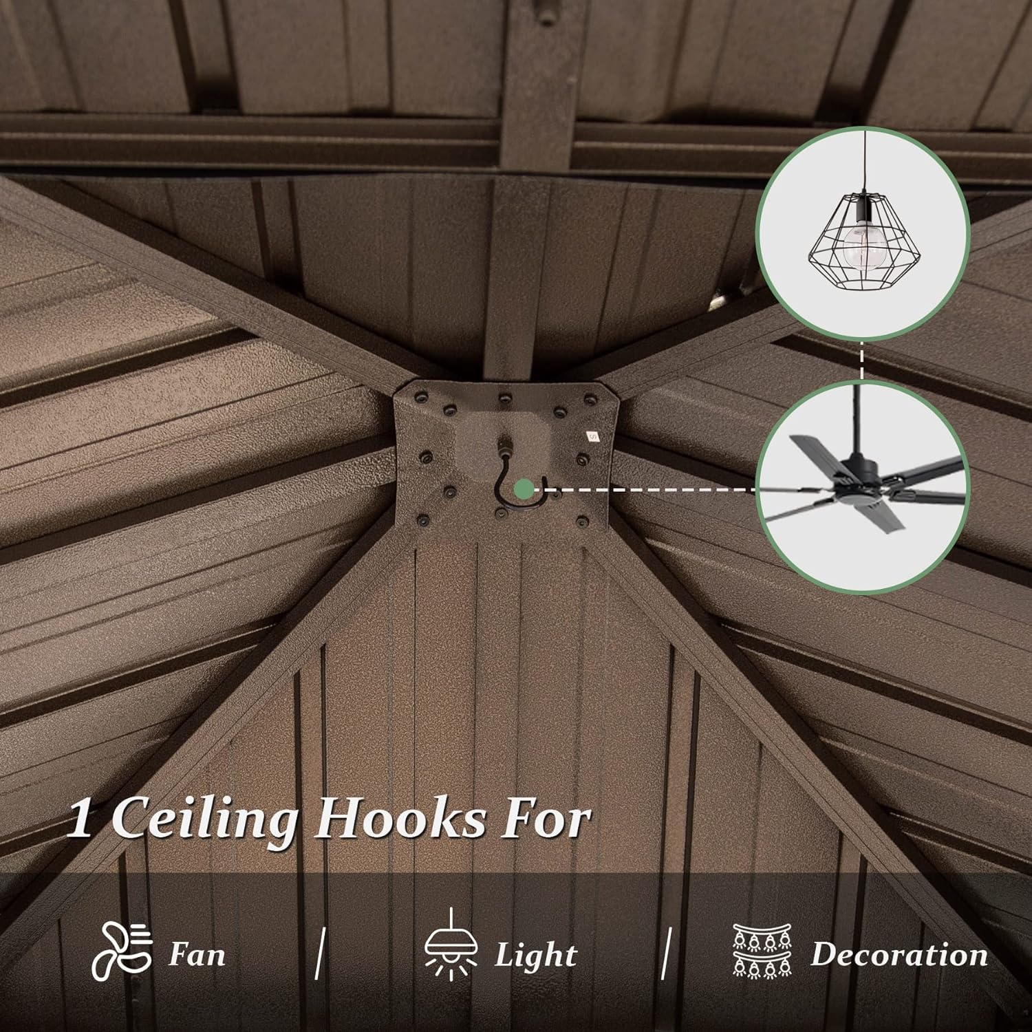 Outdoor Cedar Wood Frame Canopy with Galvanized Steel Double Roof, Outdoor Permanent Metal Pavilion with Curtains and Netting for Patio, Backyard and Lawn