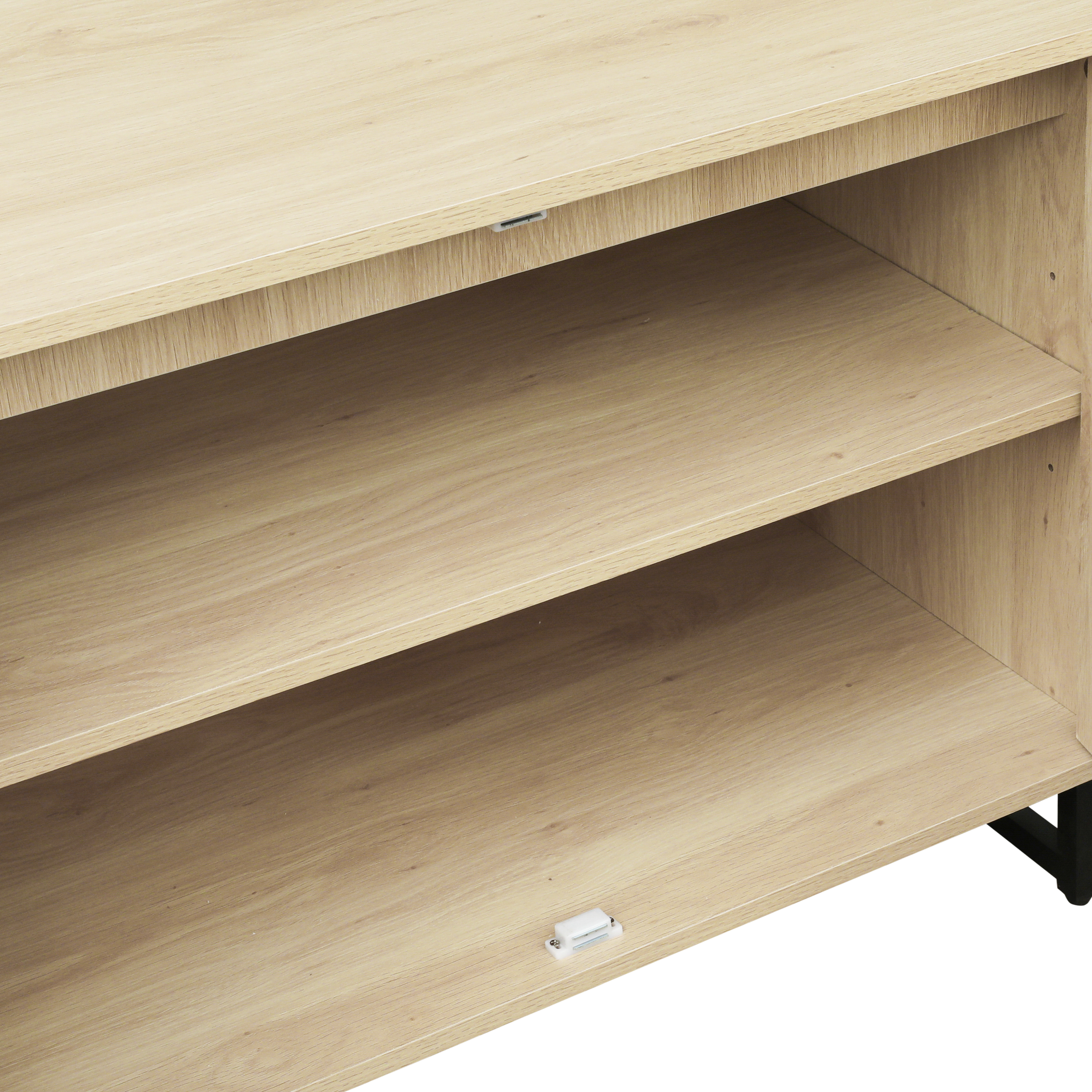 3 Door Cabinet,Sideboard Accent Cabinet, Storage Cabinet for Living Room, Hallway Entryway Kitchen, Natural/Black 