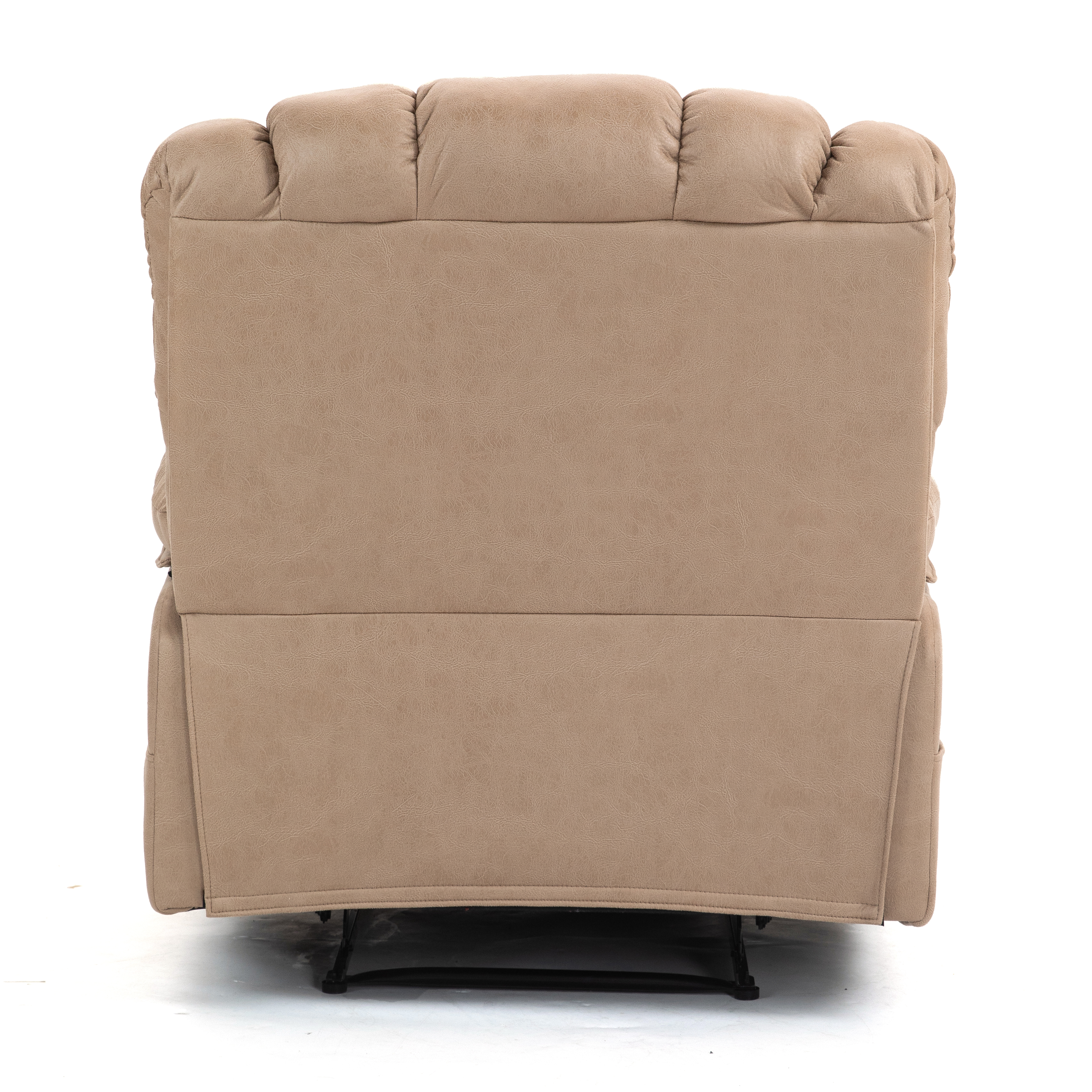 Large Manual Recliner Chair in Fabric for Living Room, Beige/Dark Gray/Yellow/Grey